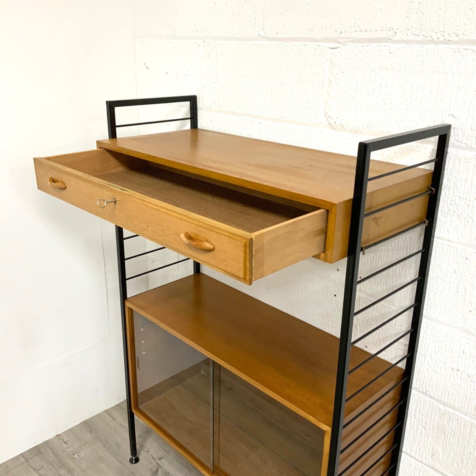Vintage Staples Ladderax Modular Shelving Unit Cabinet Hifi Bookcase Teak 60s /7 photo 795.0