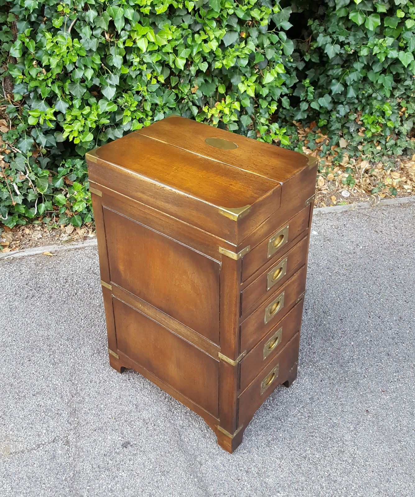 Furniture Bevan Funnell Campaign Oak Bureau Chest Of Drawers photo