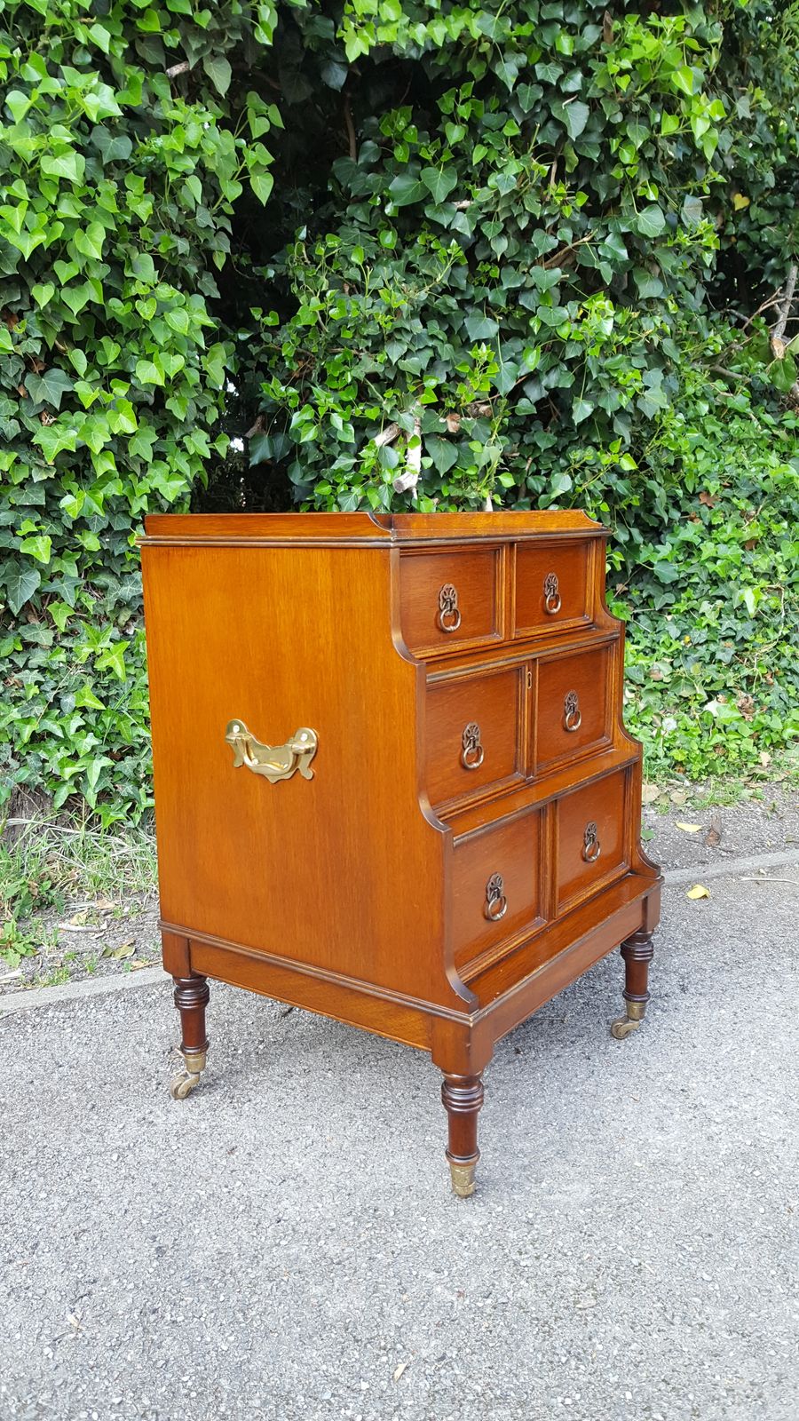 Mahogany Campaign Waterfall Front Chest Of Drawers photo furniture