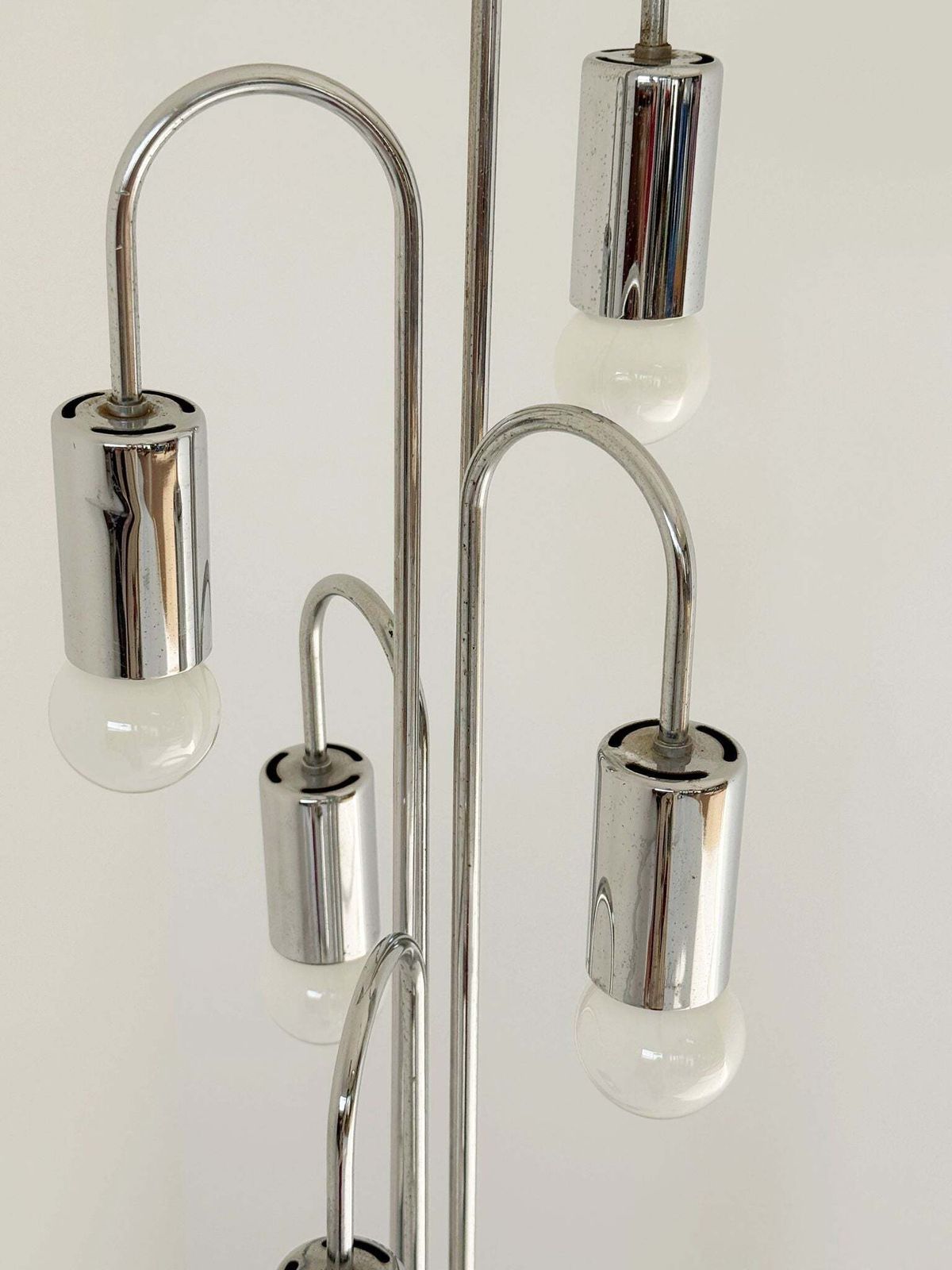 Vintage Floor Lamp In Chromed Metal, With A Sculptural And Luminous Design. photo 420.0