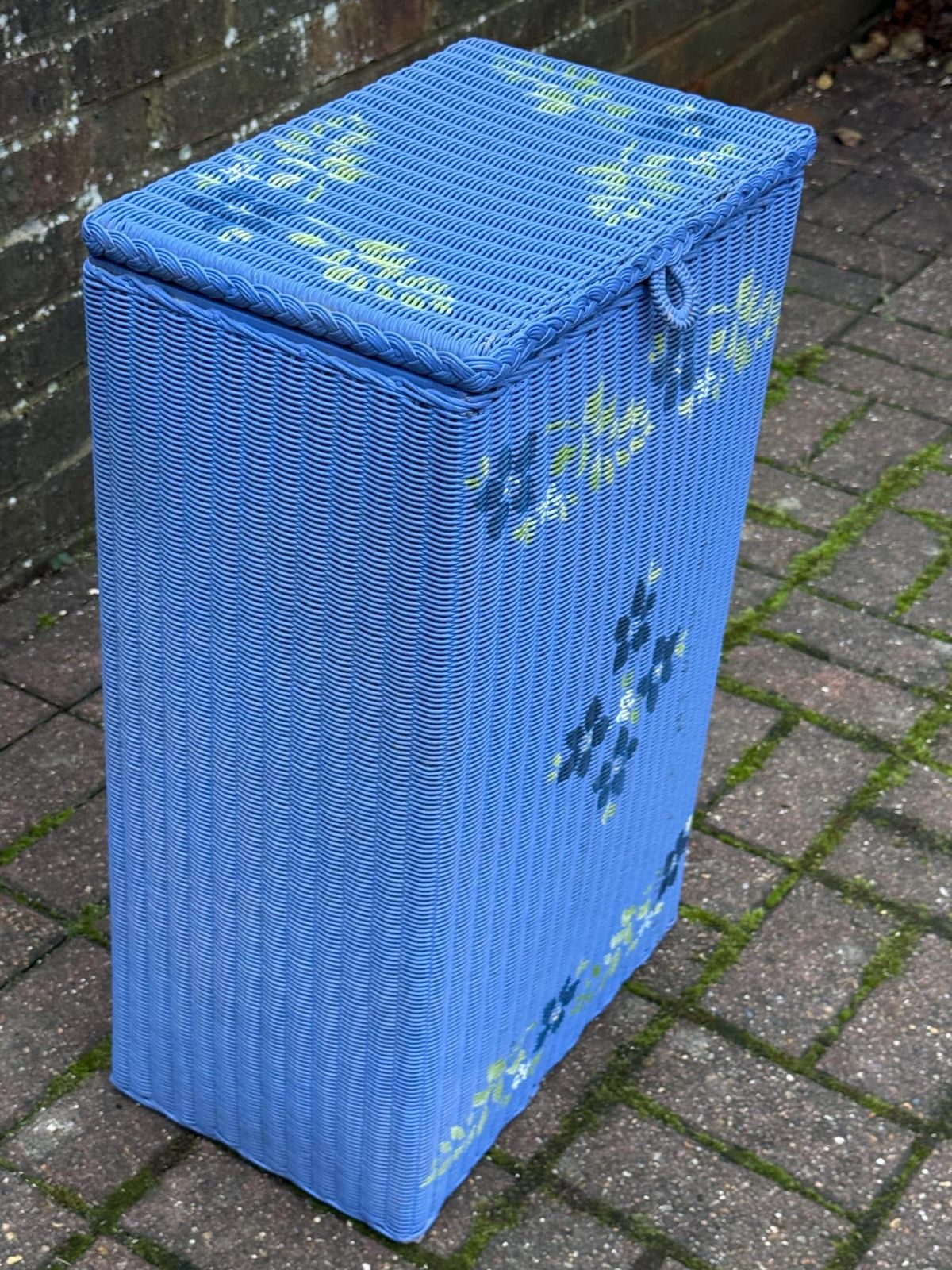 Vintage Hand Painted Lloyd Loom Lusty Wicker Laundry Basket – Upcycled Storage, Retro Home Décor Charm photo 145.0