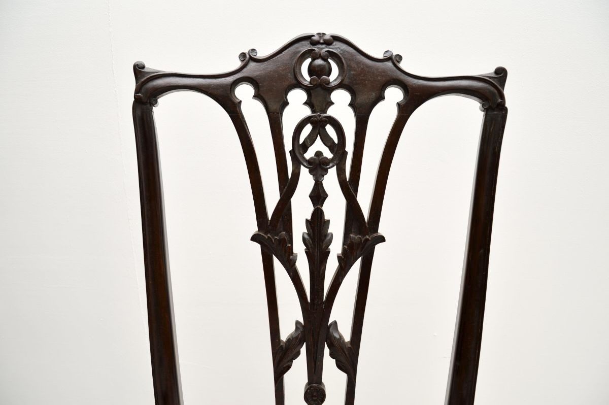 Pair Of Antique Mahogany Chippendale Style Armchairs photo vinterior