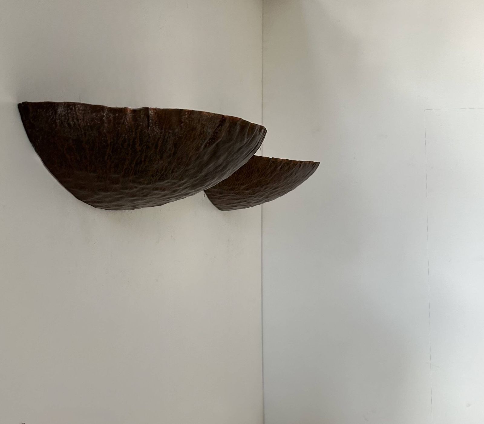 Pair Of Vintage Wall Lights, Treated Rusted Metal, France, 1980 photo vinterior