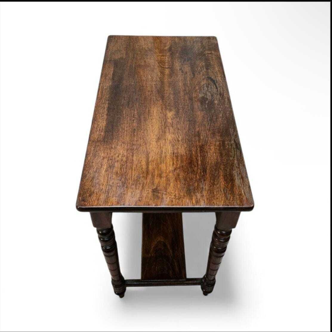 Vintage Hall Table / 1970s / Turned Legs / Original Finish photo for sale