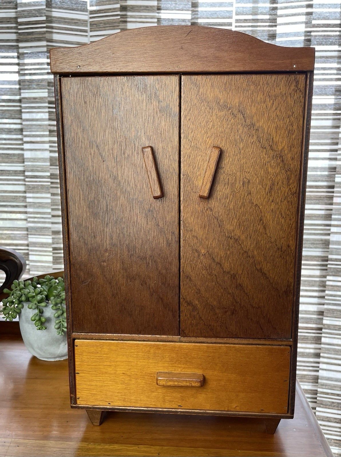 Small Apprentice Piece Size Mid Century Teak Wardrobe With Drawer & Coat Hangers photo buy