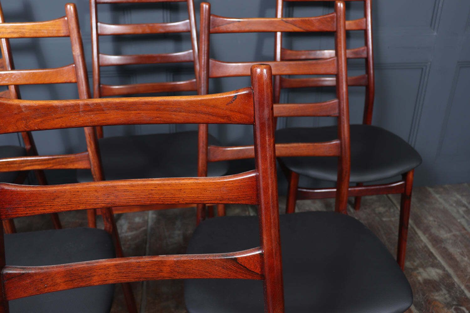 Set Of Six Mid Century Rosewood Dining Chairs By Casala photo vintage