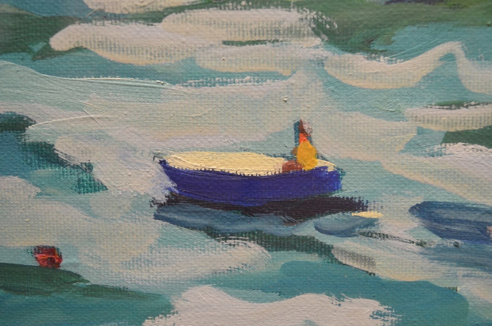 Lucy Pratt (British B.1970): An Oil Painting On Canvas 'Red Sails, Salcombe photo 3250.0
