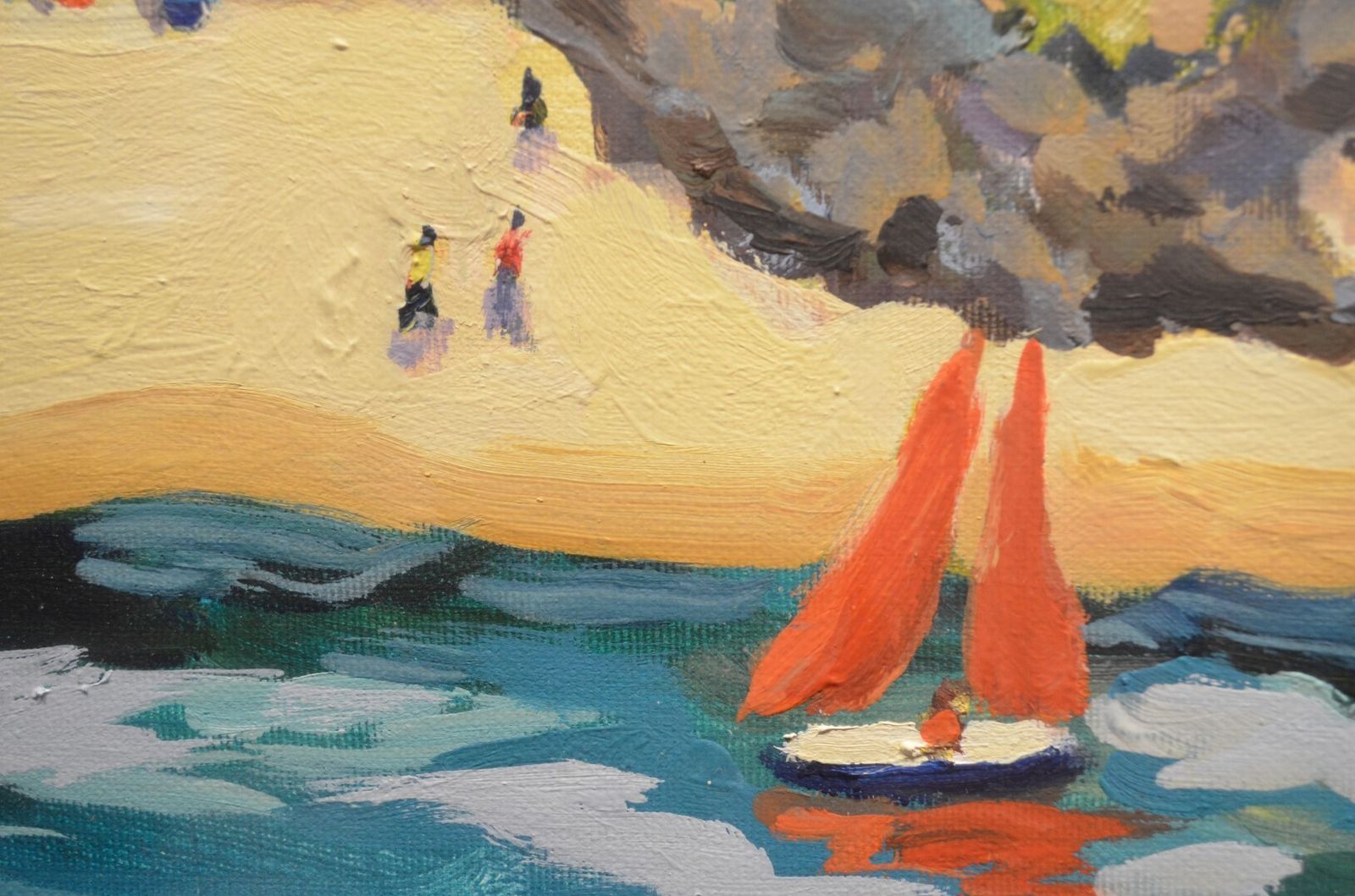 photo furniture Lucy Pratt (British B.1970): An Oil Painting On Canvas 'Red Sails, Salcombe
