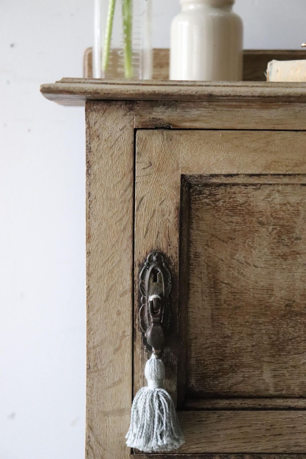 Stripped French Oak Washstand Or Bedside Cabinet With Duck Egg Interior photo buy