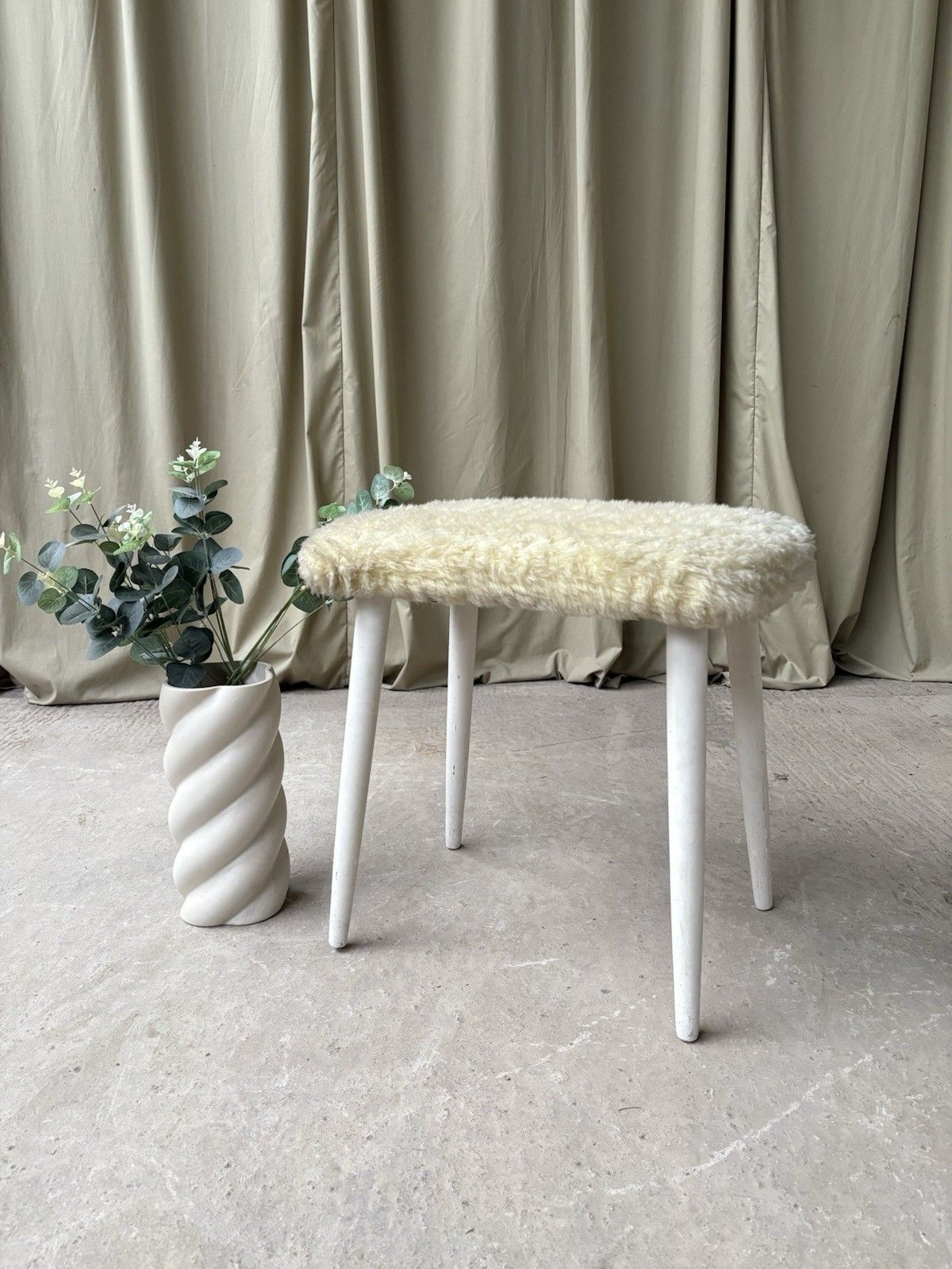 Vtg Mid Century Footstool Stool Retro Danish Scandi R948 photo furniture