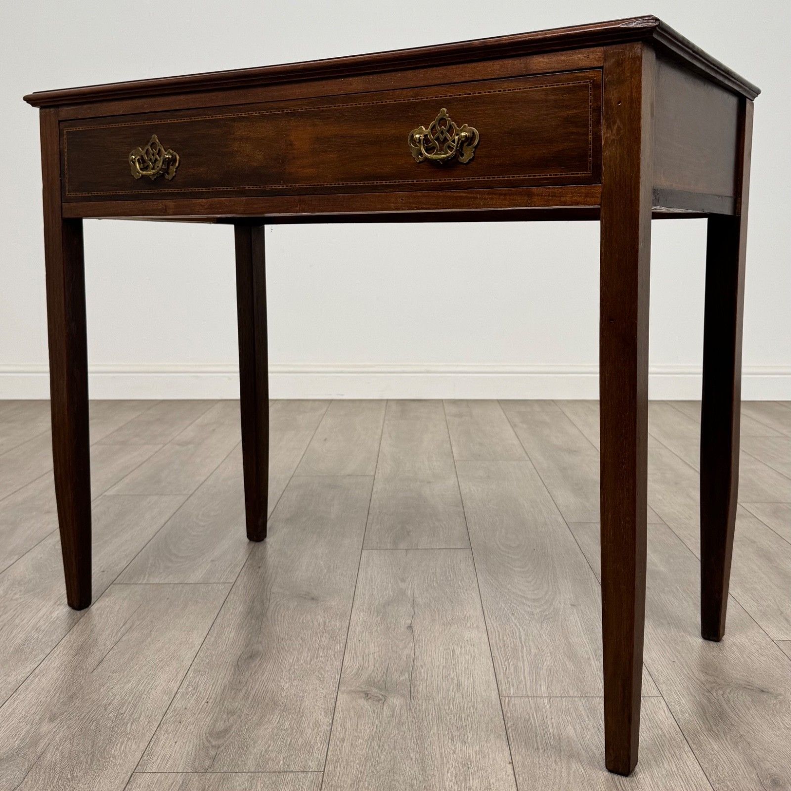 Antique 20th Century Inlaid Writing Table In Mahogany photo furniture