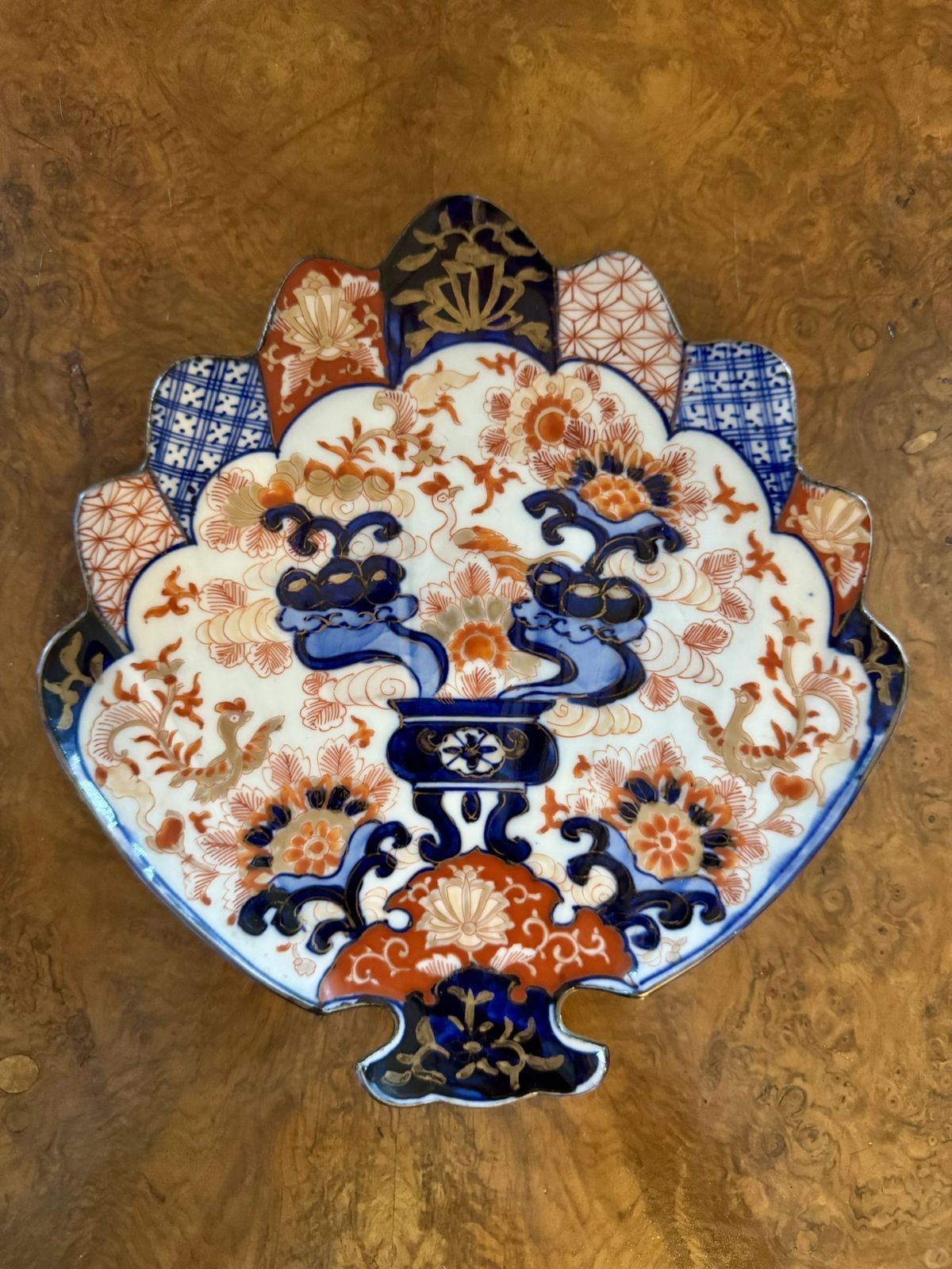 Fine Quality Unusual Antique Japanese Imari Fan Shaped Plate photo Home Decor