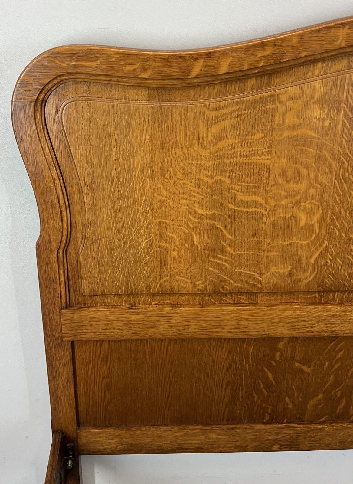 Bed Vintage French Louis XVI Double Bed Frame Oak Carved Headboard Lot 4588 photo vintage