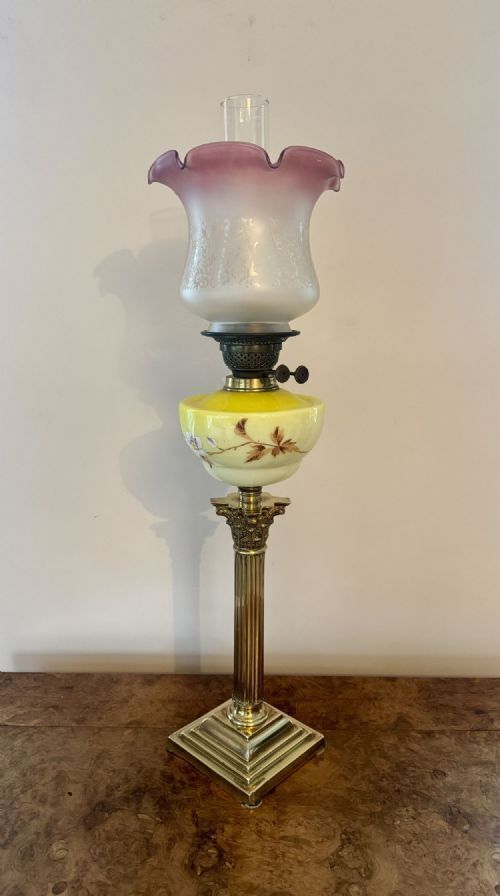 Fantastic Quality Large Victorian Oil Lamp photo for sale