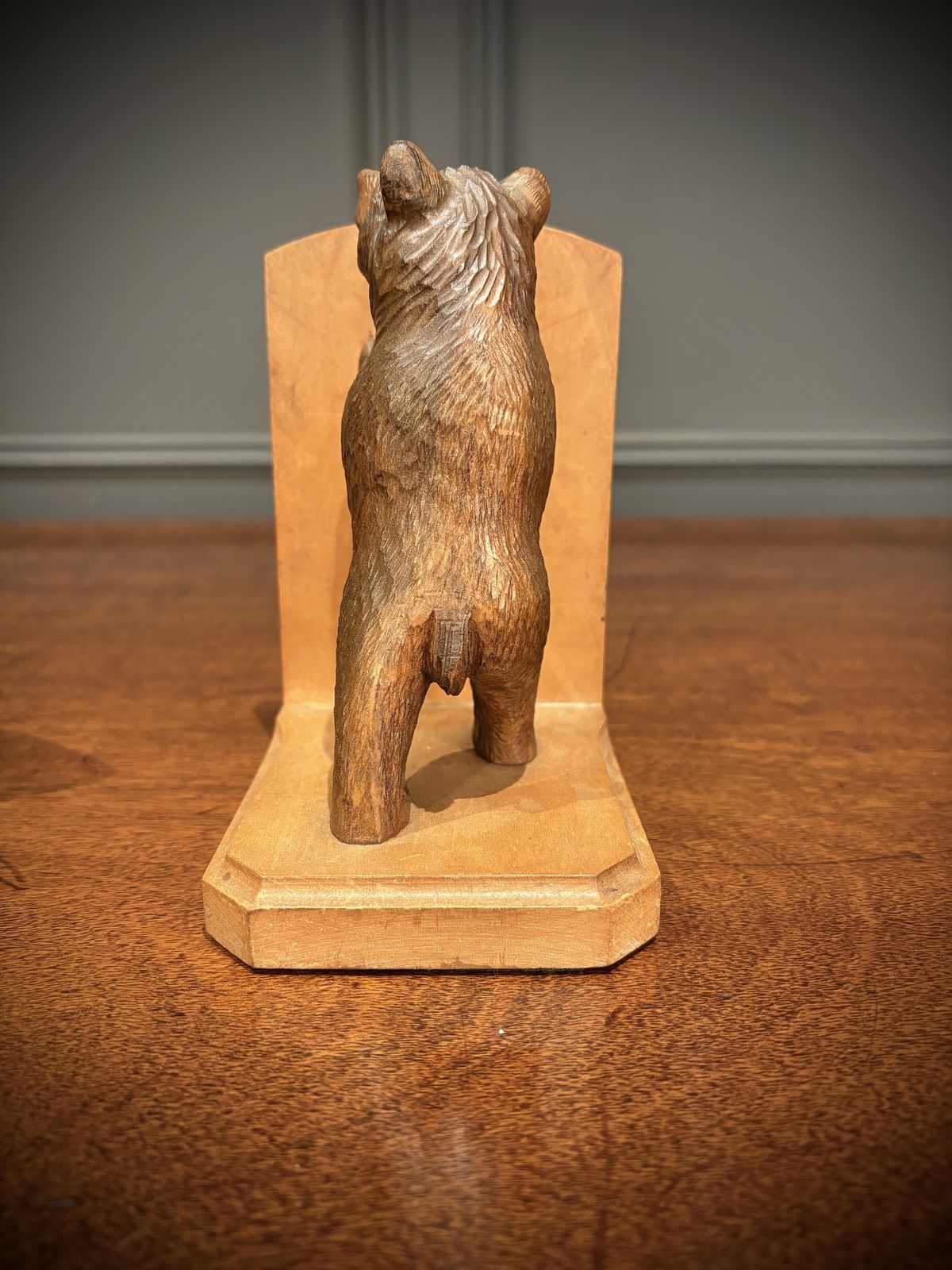 Pair Of Carved Black Forest Bear Bookends photo 360.0