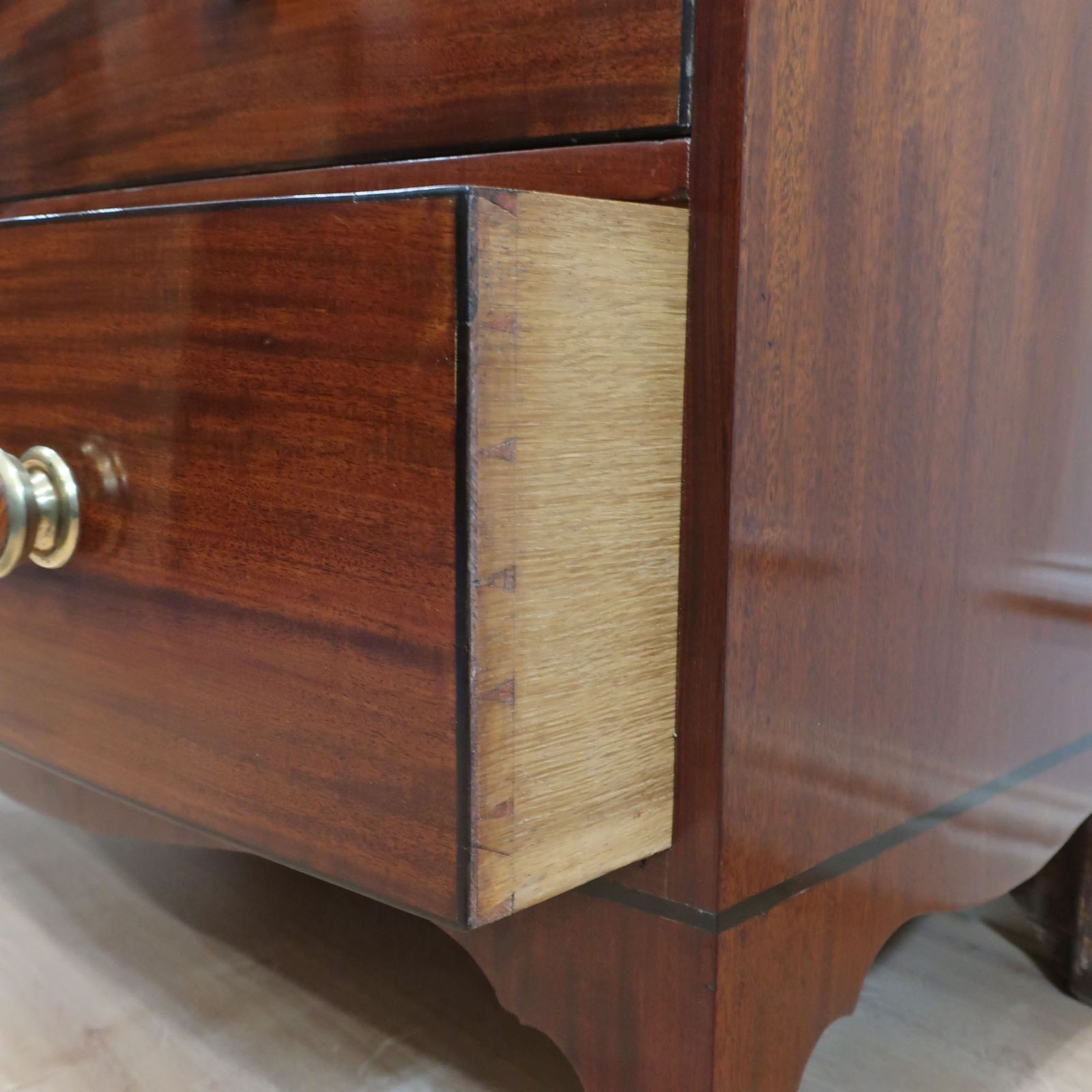 1750.0 Georgian Mahogany Bow Fronted Chest Of Drawers photo