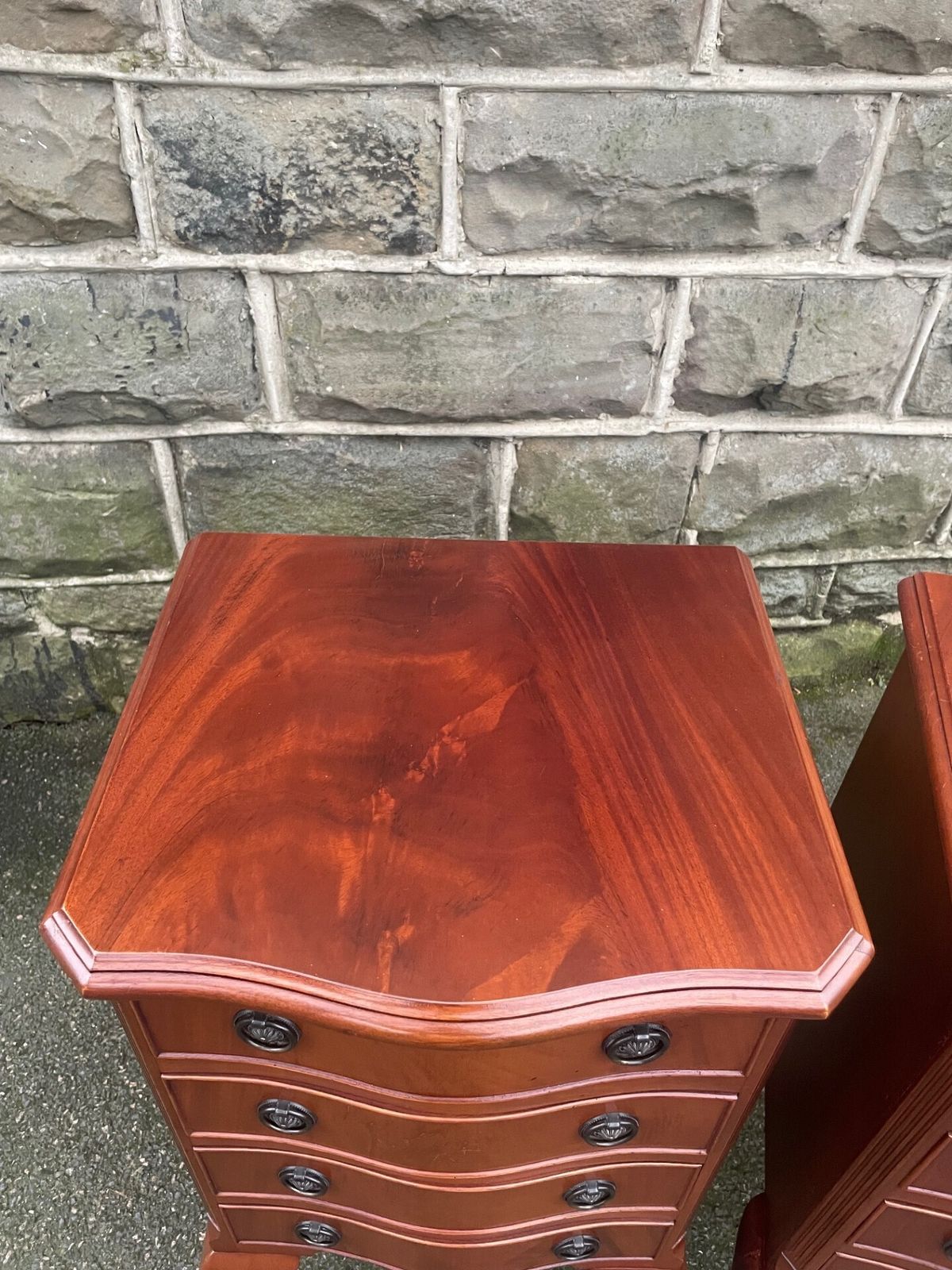 Pair Mahogany 4 Draw Bedside Chests Draws photo vintage