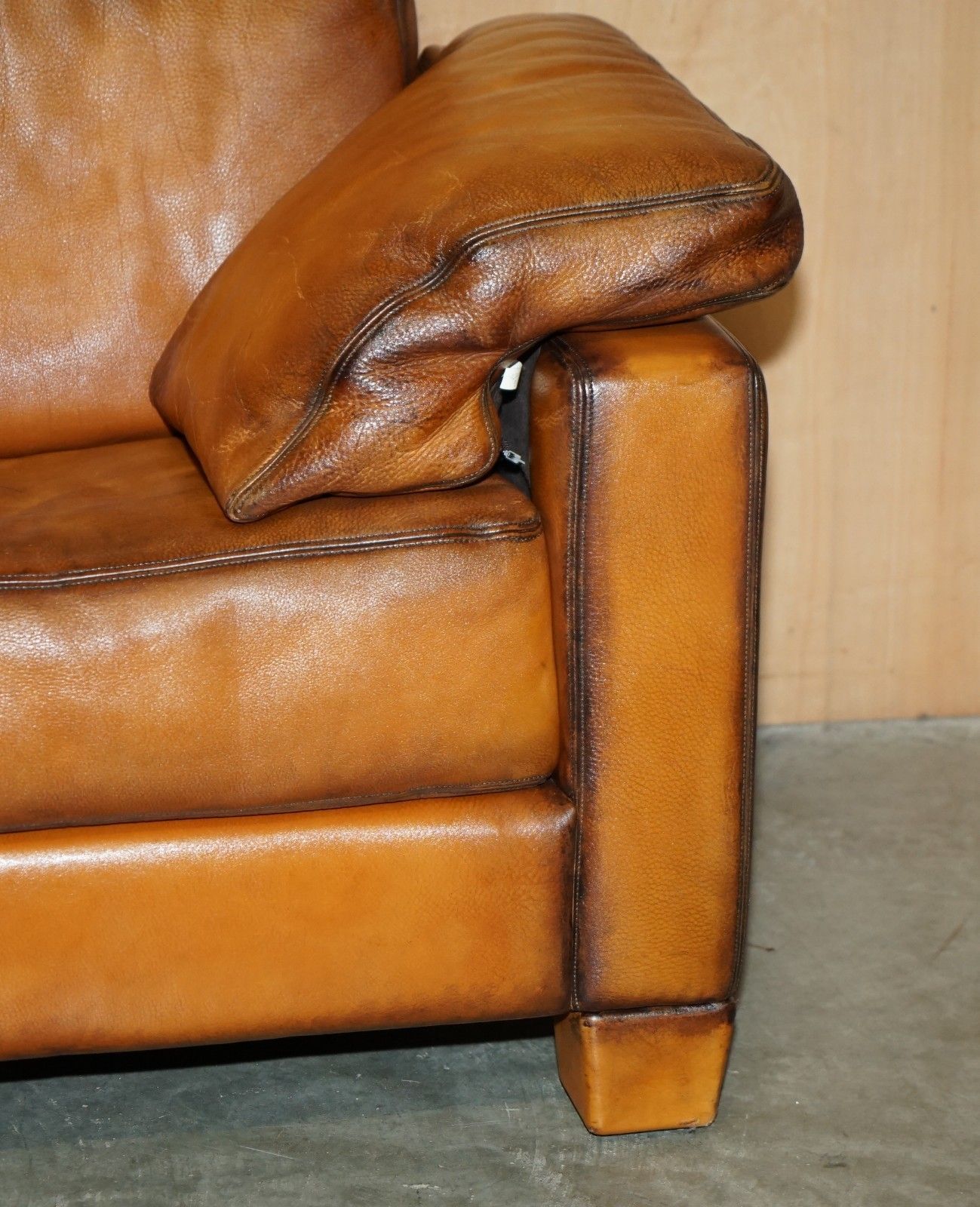 Furniture Restored De Sede Ds17 Brown Buffalo Neck Leather Two Seat Sofa Part Of Suite photo