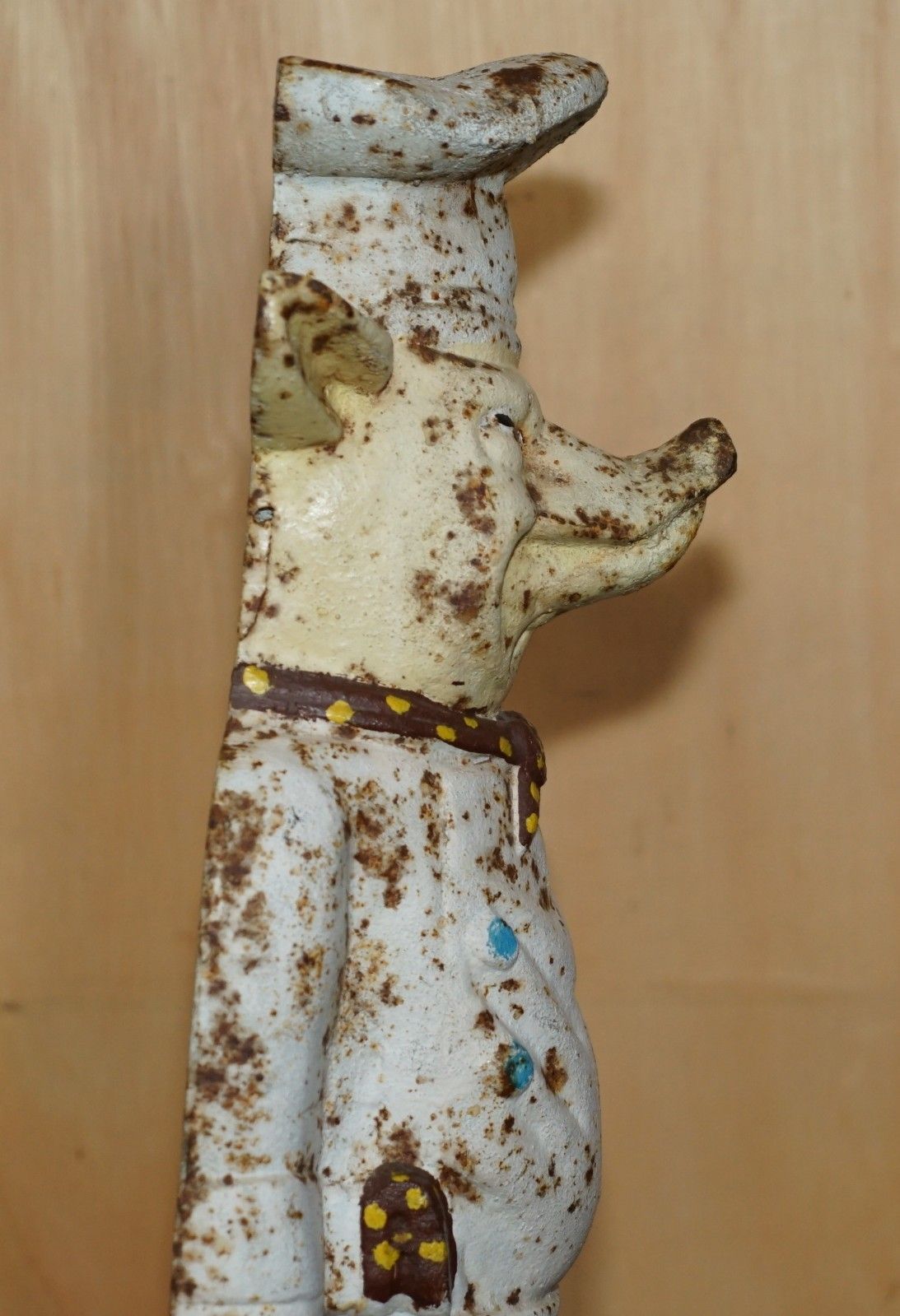 photo for sale Antique 19th Century Butchers Shop Advertising Display Pig Original Paint Patina