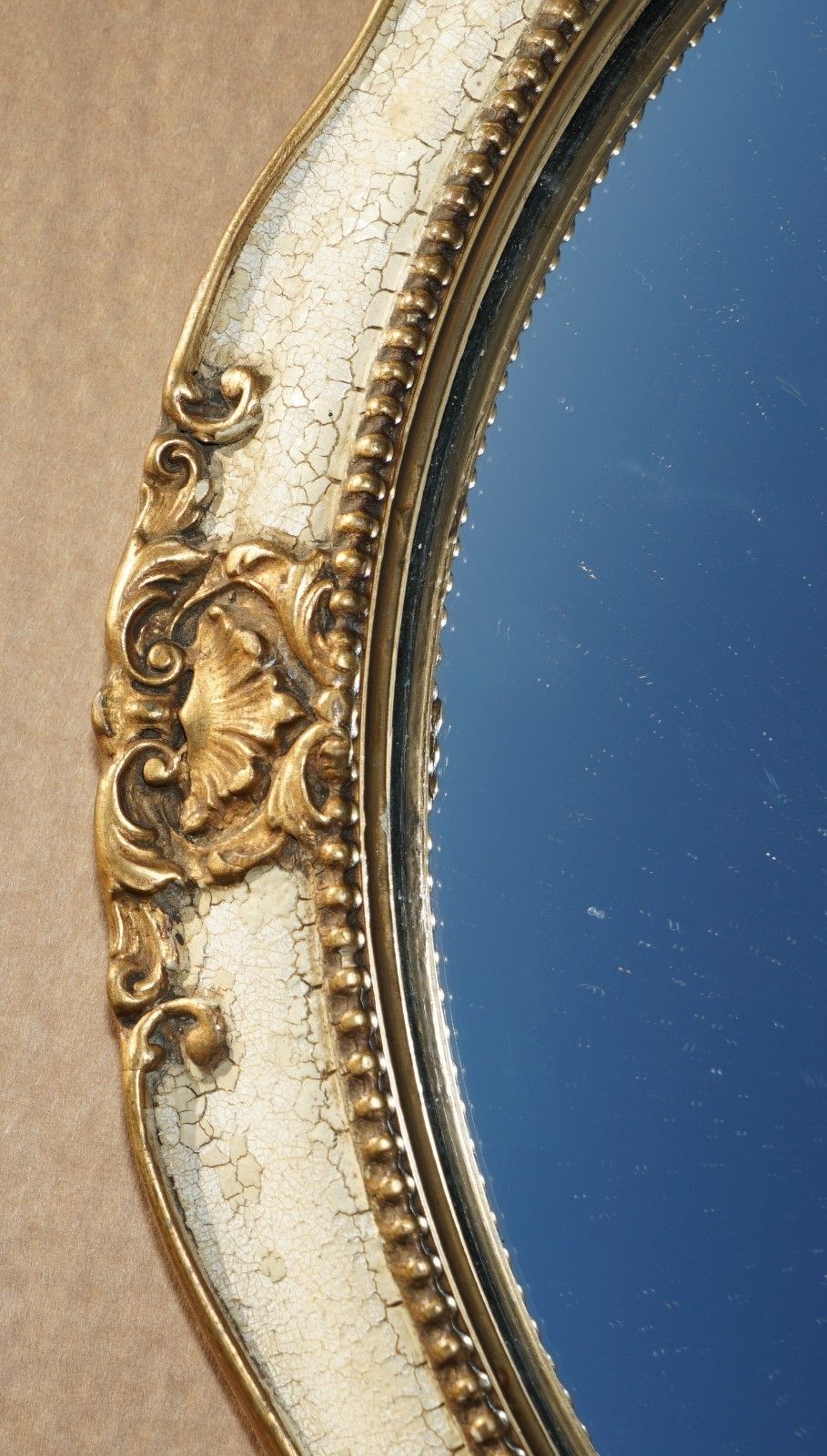 Lovely Collectable Antique French Original Paint Convex Butlers Wall Mirror photo vintage