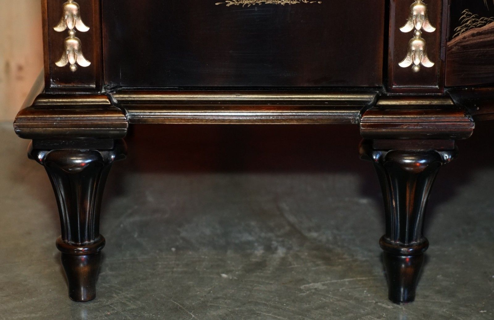 photo furniture Stunning Large Marble Topped Chinese Chinoiserie Sideboard With Space For Fridge