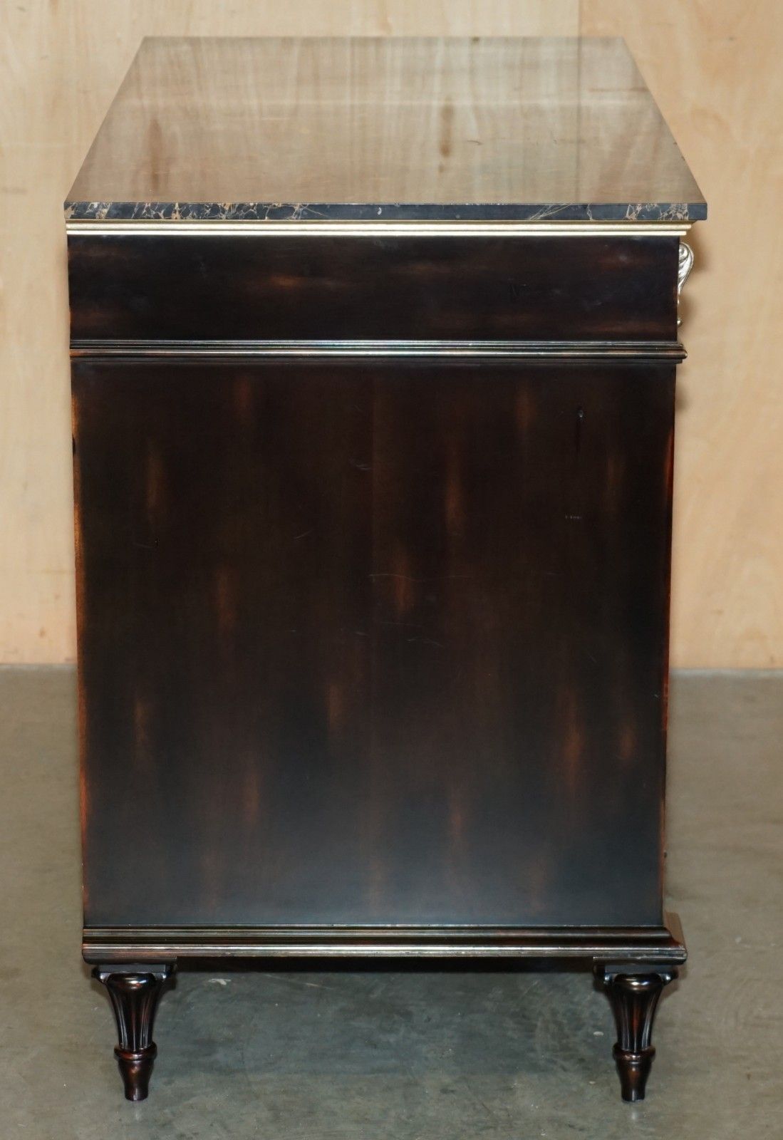 photo buy Stunning Large Marble Topped Chinese Chinoiserie Sideboard With Space For Fridge