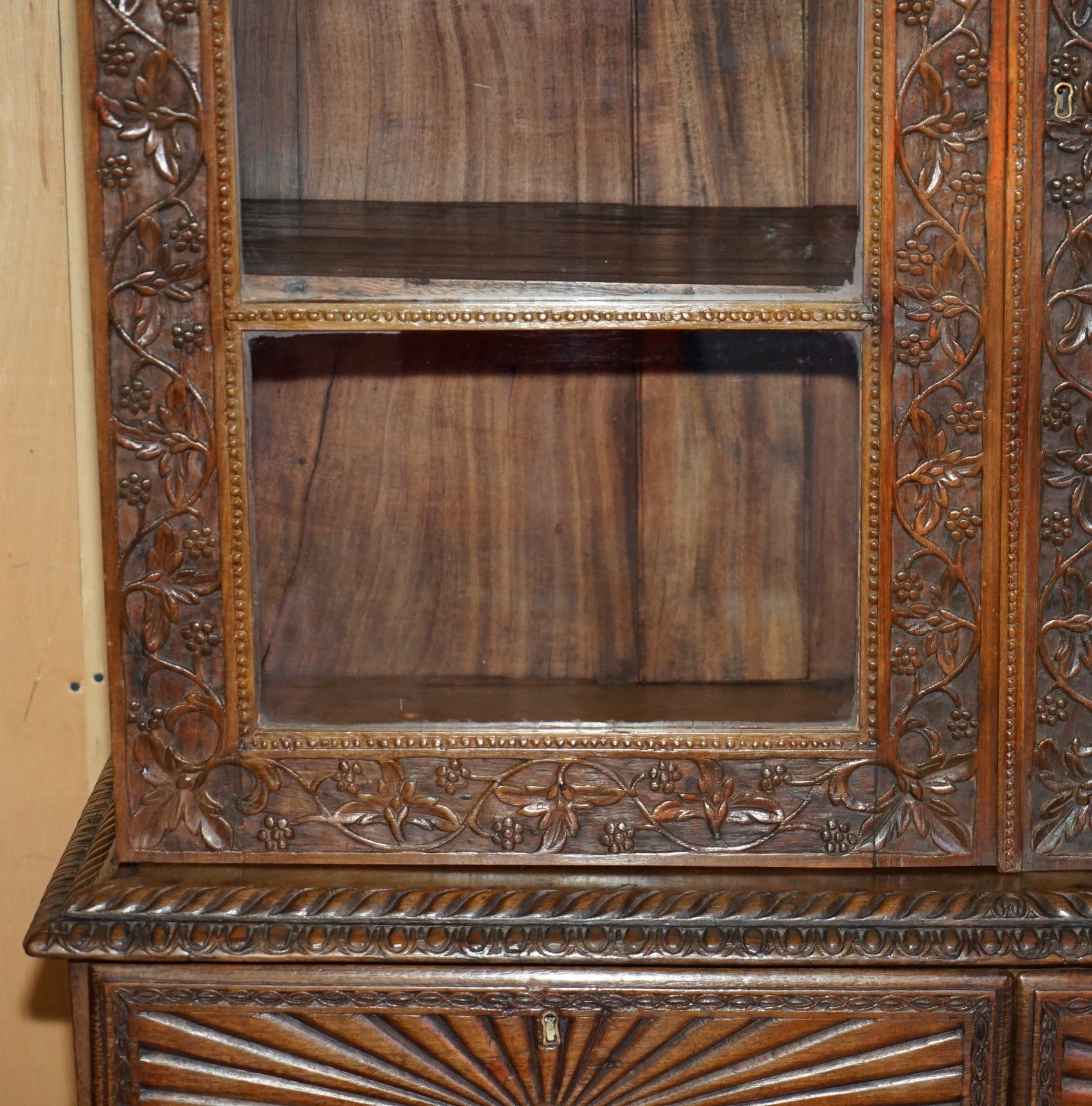 Antique 19th Century Colonial Anglo Indian Rosewood Bookcase On Chest Of Drawers photo 4950.0