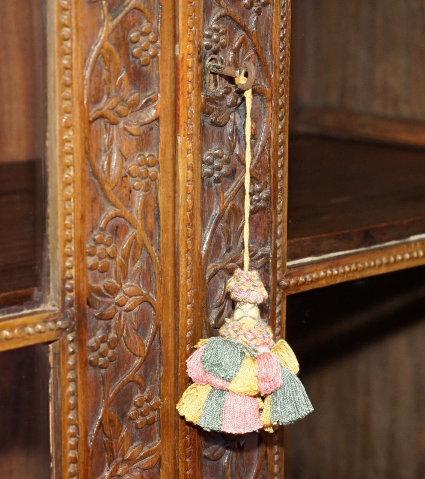 photo for sale Antique 19th Century Colonial Anglo Indian Rosewood Bookcase On Chest Of Drawers