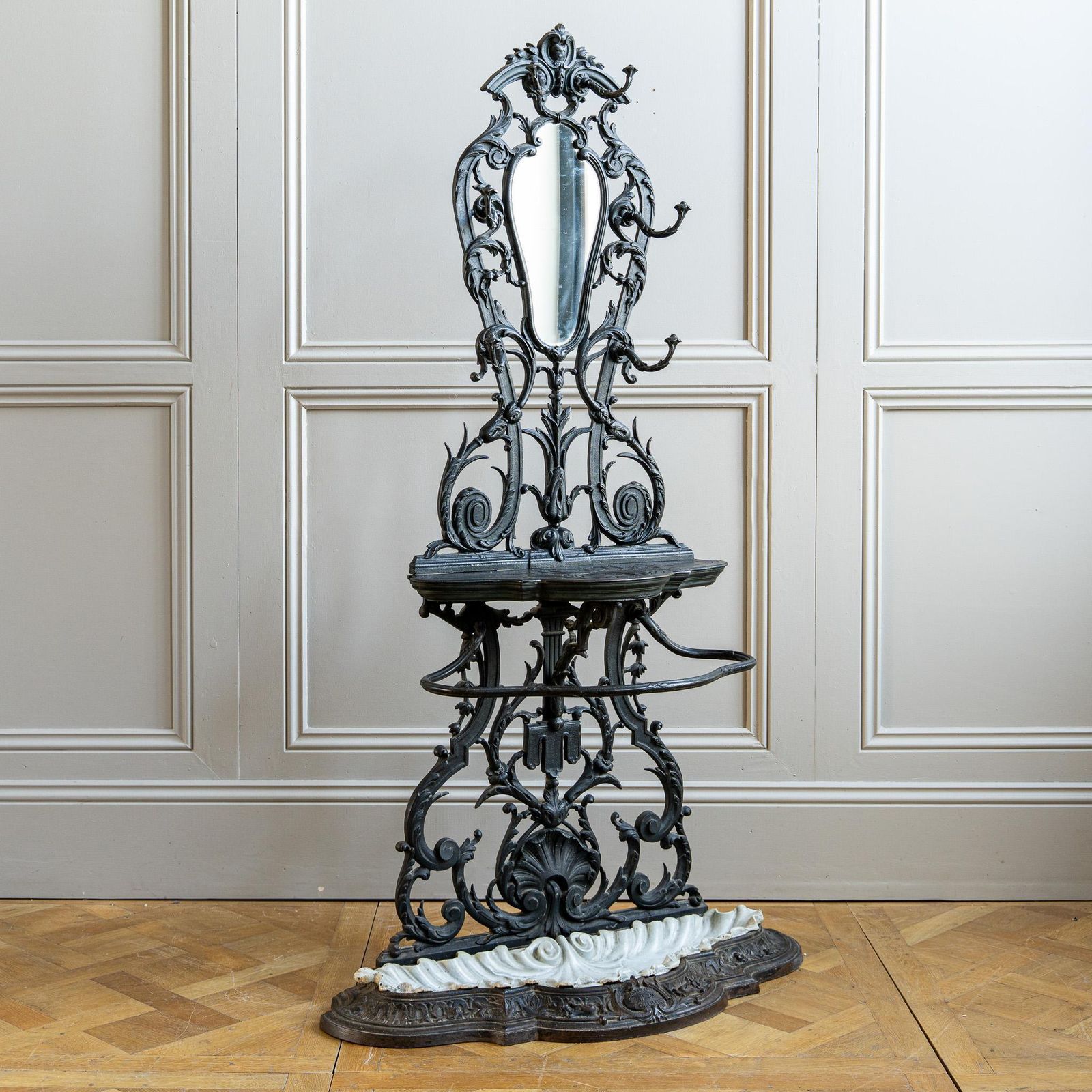 Art Nouveau Cast Iron Hall Tree (Model No. 30) By Corneau Frères photo for sale