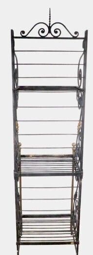 Pre Owned Early 20th Century French Baker's Rack Cast Iron And Brass photo furniture