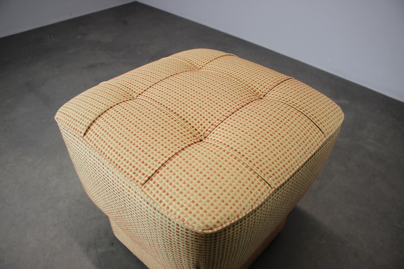 1930s Czechoslovak Art Deco Ottoman / Tabouret With Springs Seat, New Upholstery photo Furniture