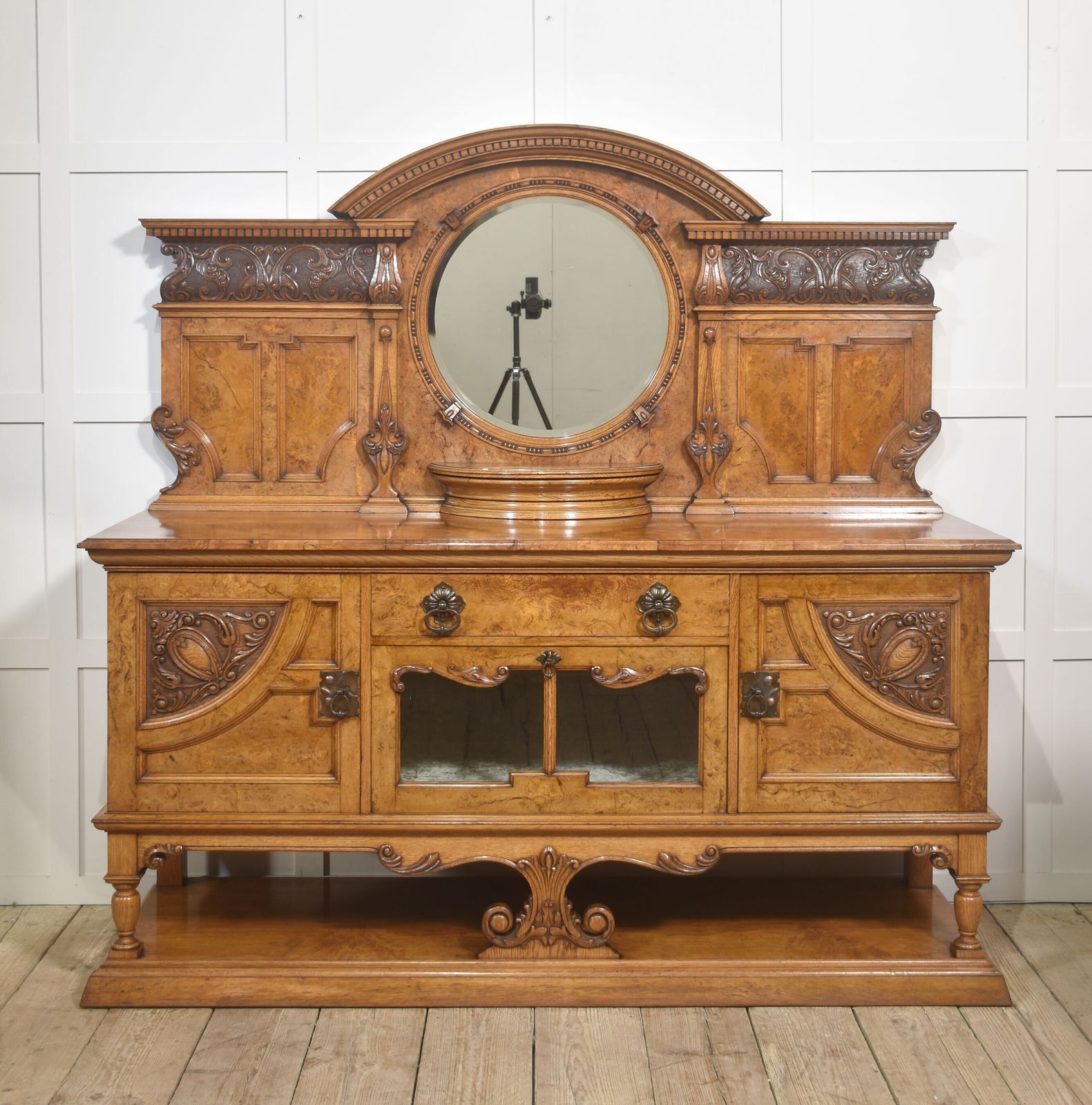 Carved Pollard Oak Sideboard, 1800s