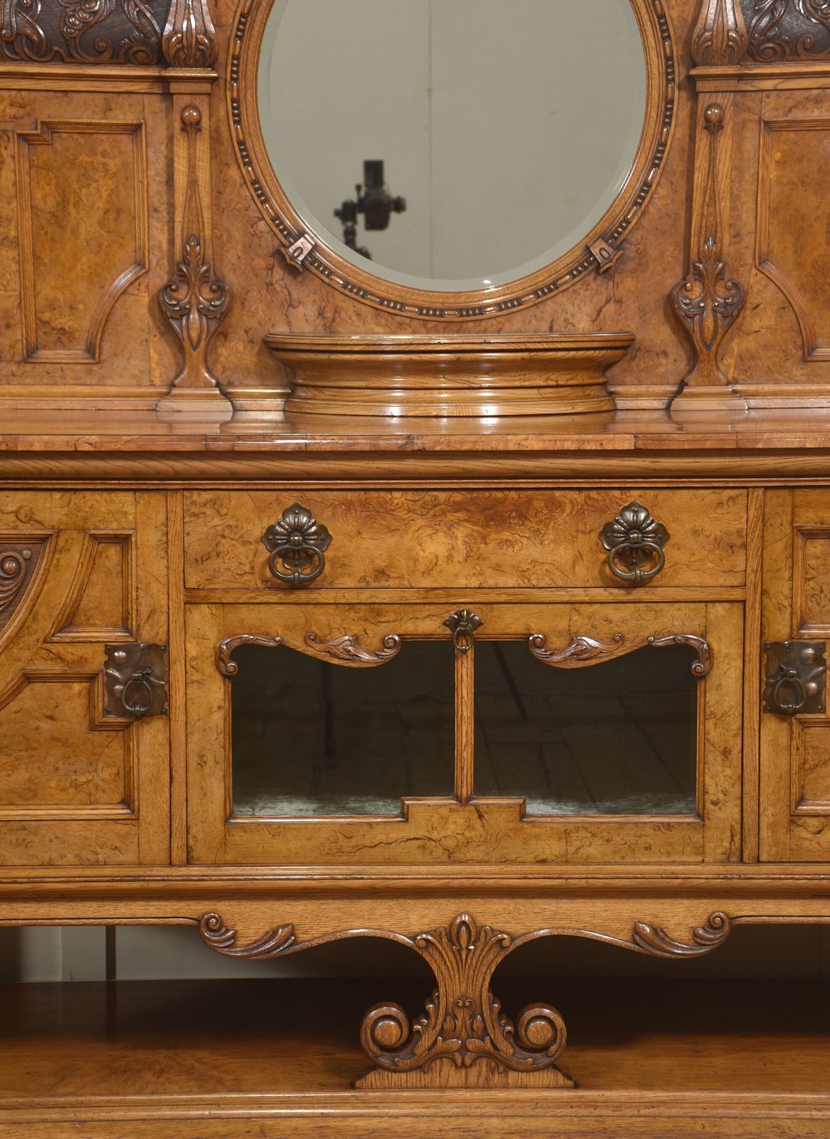 Carved Pollard Oak Sideboard, 1800s photo 6594.0