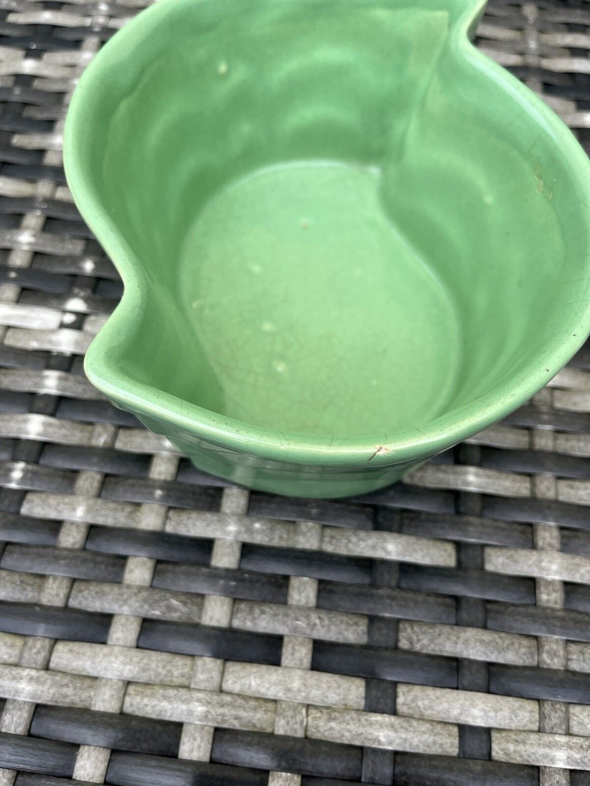Home Decor Art Deco Lovatts Langley Ware Mint Green Geometric Planter Plant Pot Vintage photo