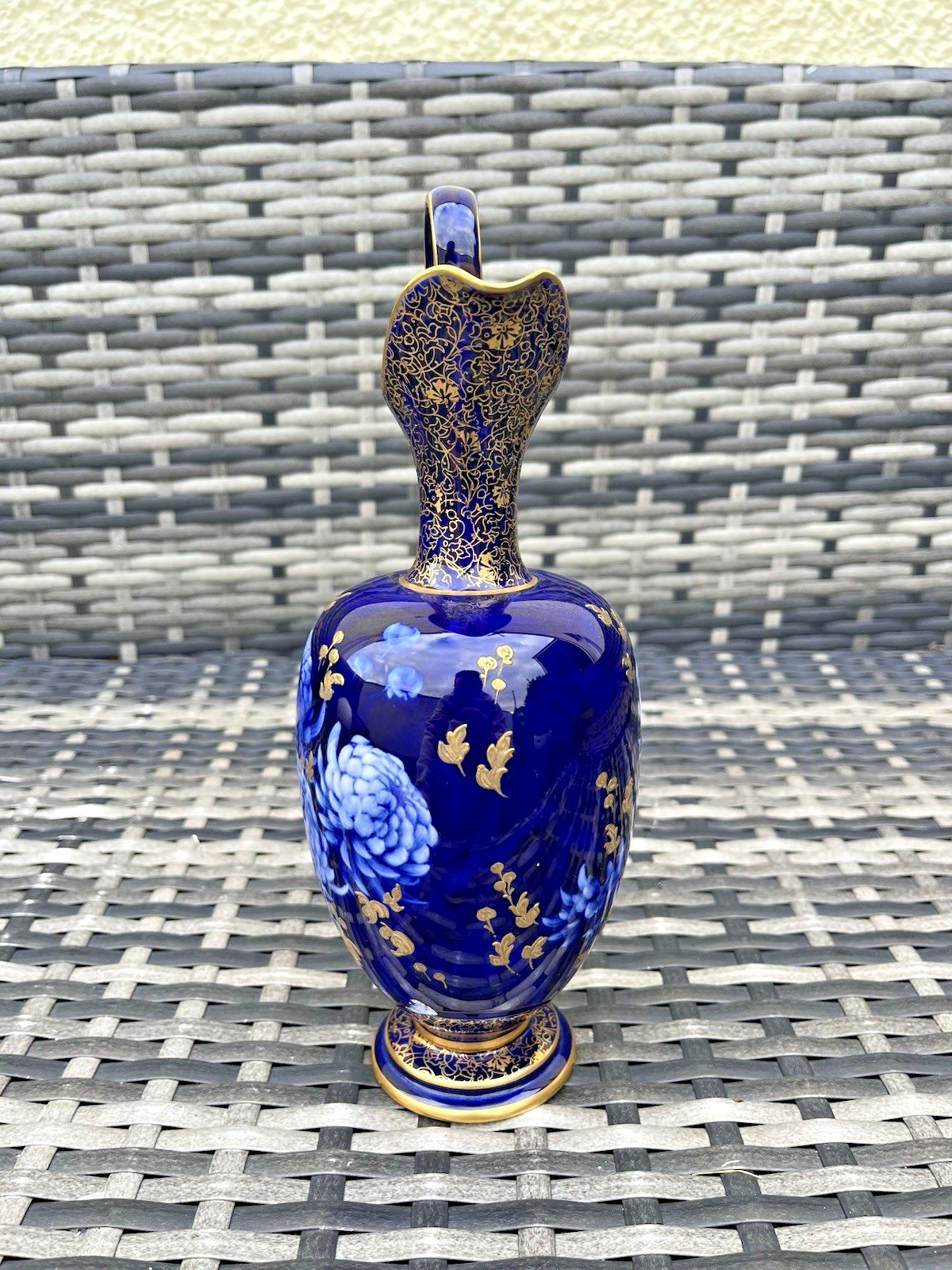 photo for sale Rare Antique Corolian Ware Doulton Burslem J Kelsall Cobalt & Gilt Jug Ewer Vase