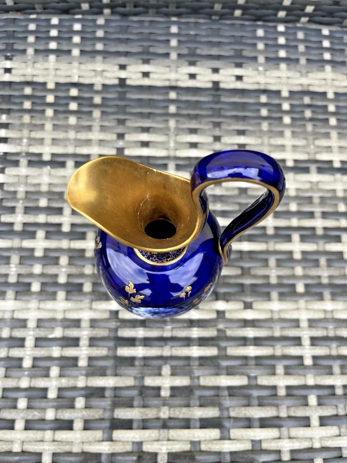 120.0 Rare Antique Corolian Ware Doulton Burslem J Kelsall Cobalt & Gilt Jug Ewer Vase photo