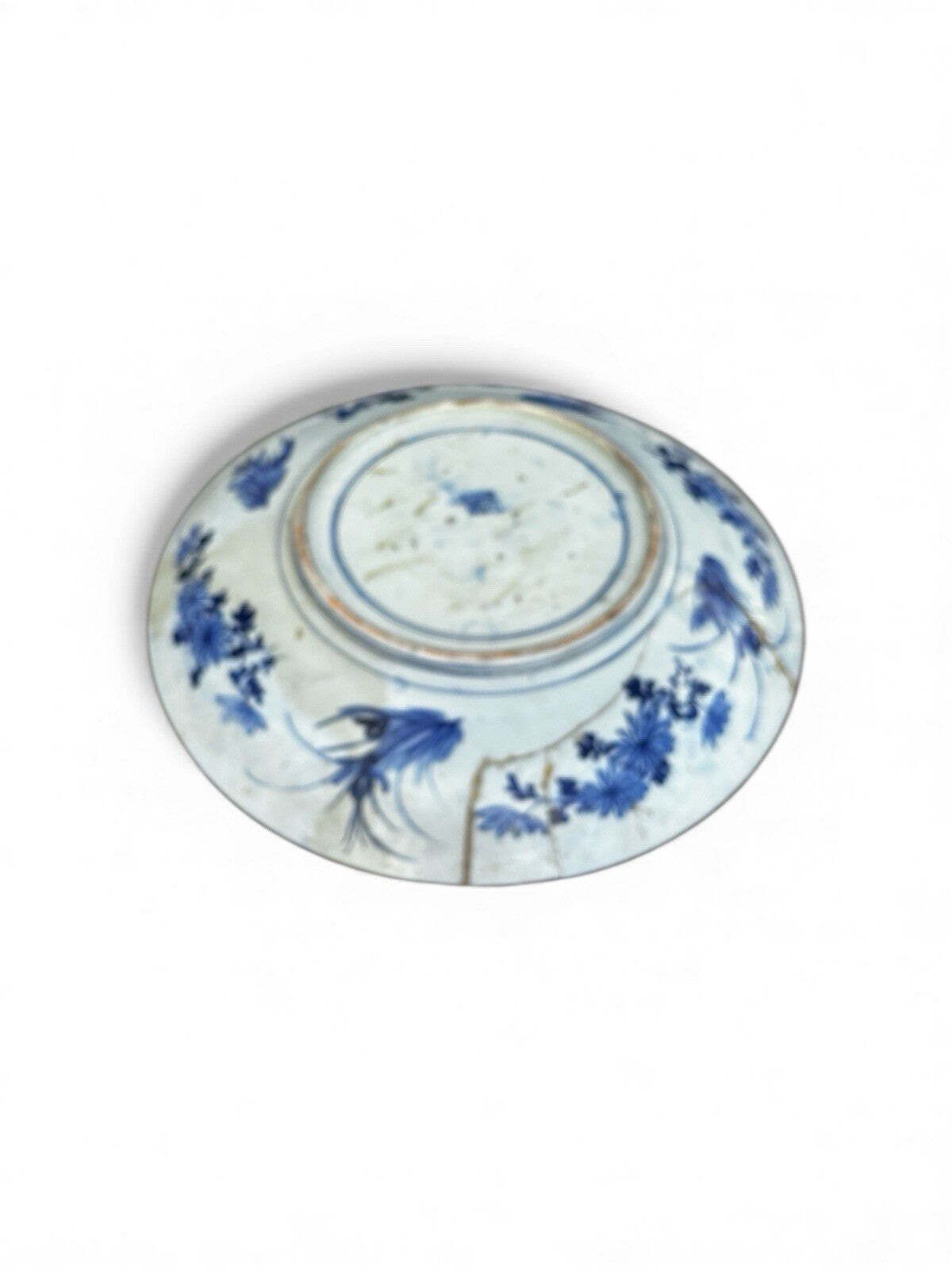 Very Large Antique Japanese Imari Blue And White Hand Painted Charger Plate photo for sale