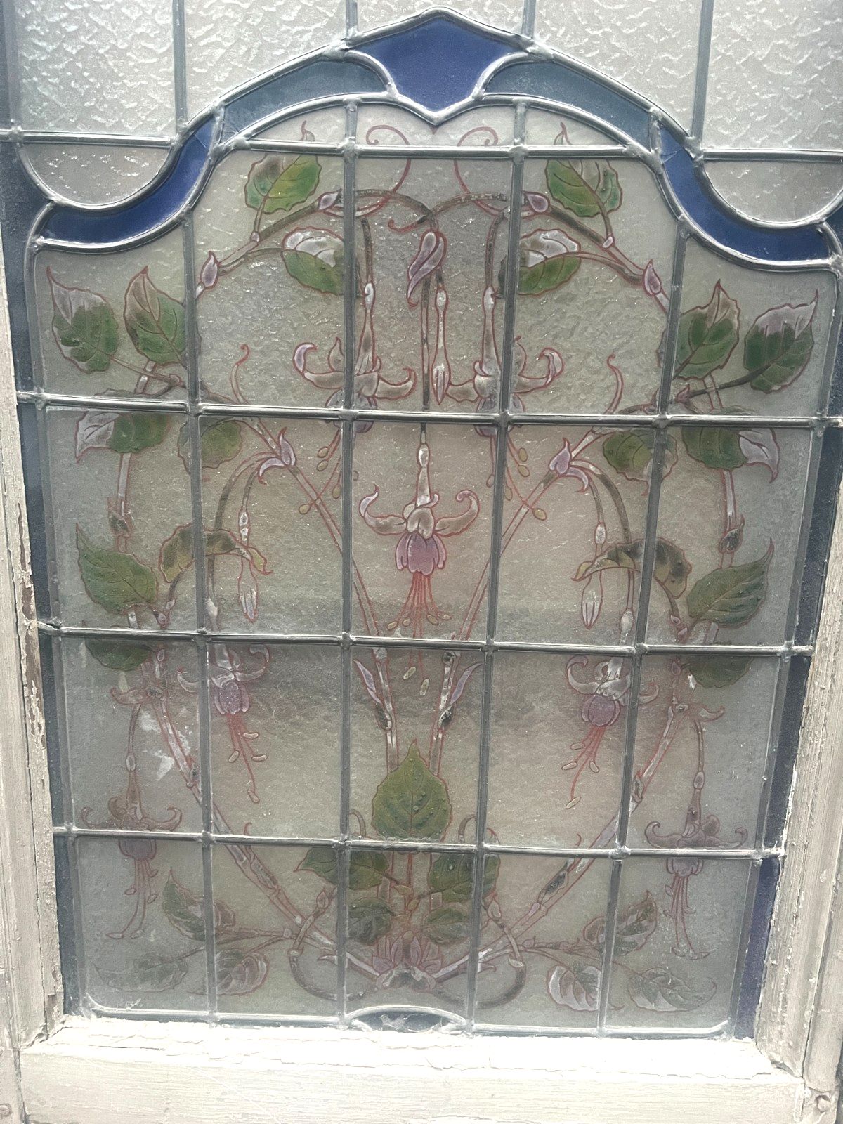 Art Deco Stained Glass Impost Window Circa 1900 XX Century photo furniture
