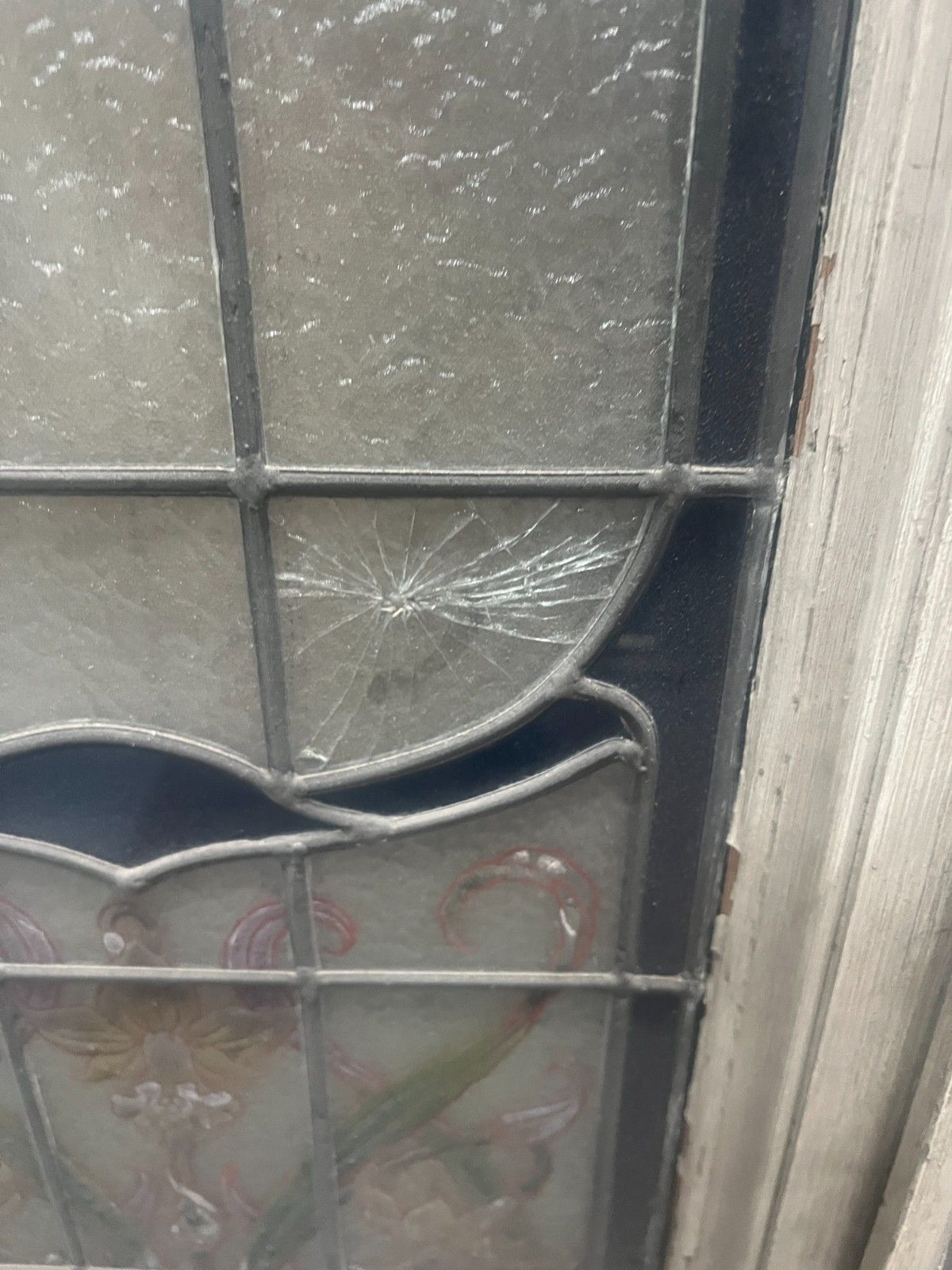 photo vinterior Art Deco Stained Glass Impost Window Circa 1900 XX Century