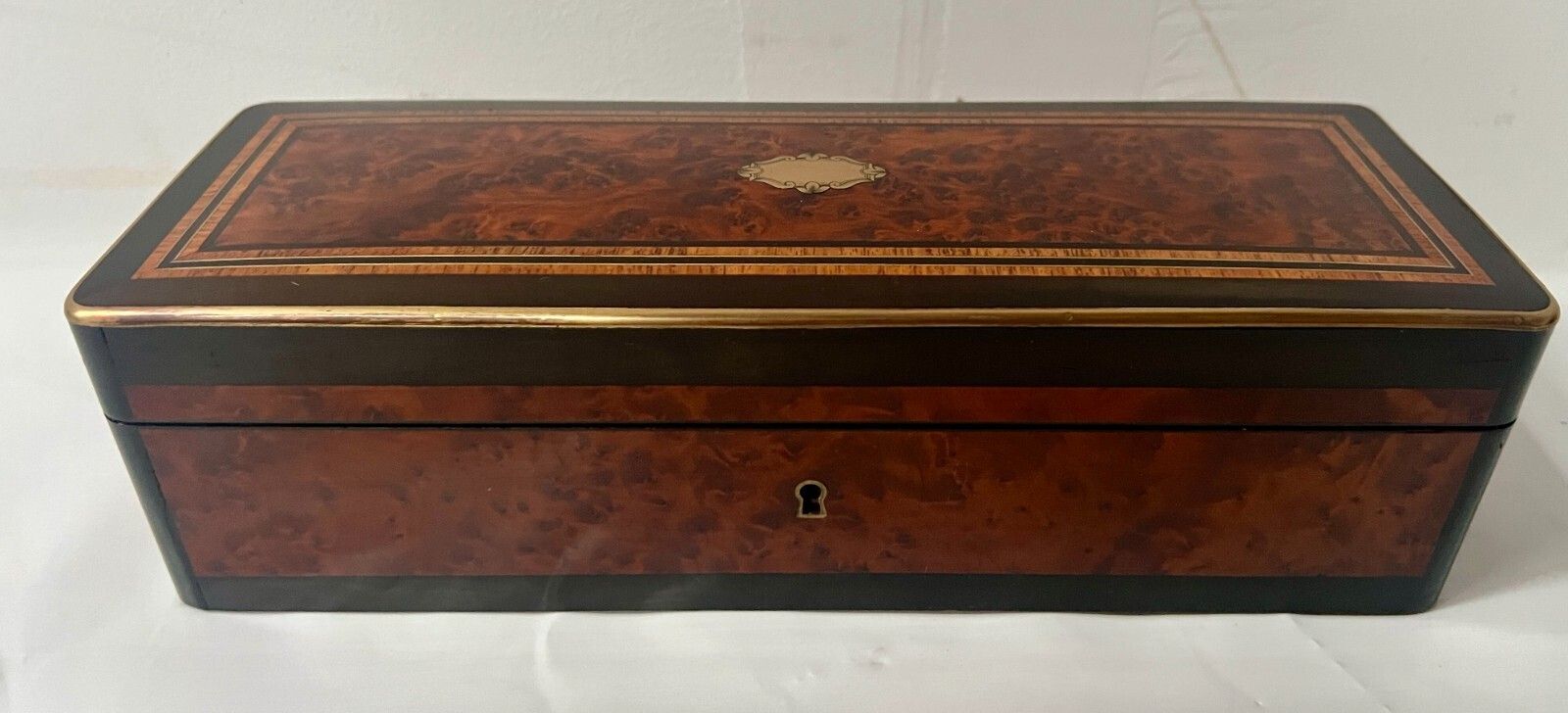Glove Box In Thuya Magnifying Glass Napoleon III Marquetry Ball 19th Century photo for sale