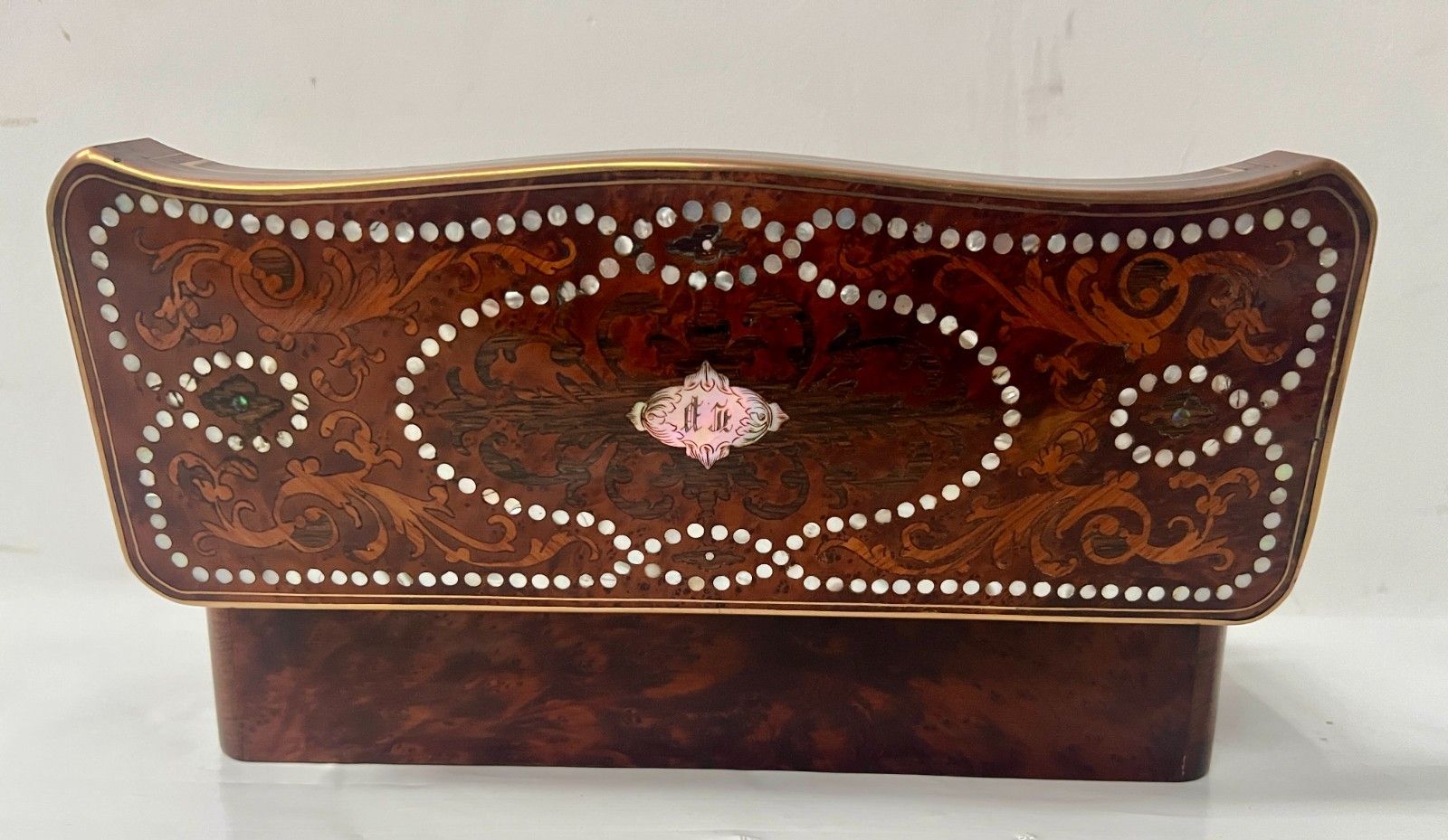 Napoleon III Marquetry Boulle Thuya Magnifying Glass Glove Box. 19th Century. photo buy