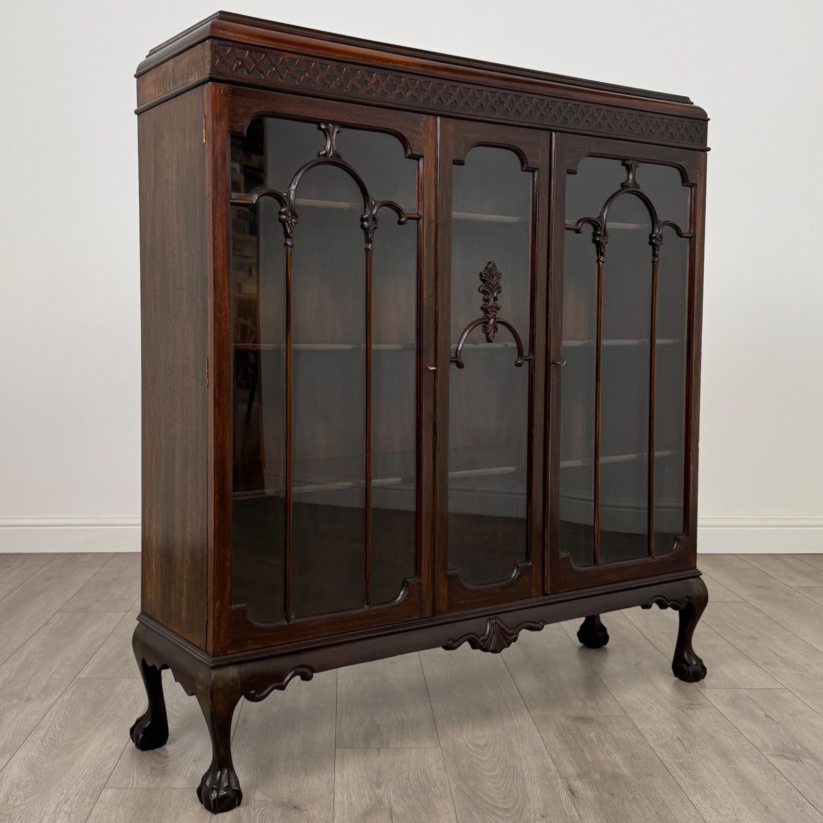 photo for sale Antique 20th Century Good Quality Display Cabinet In Mahogany