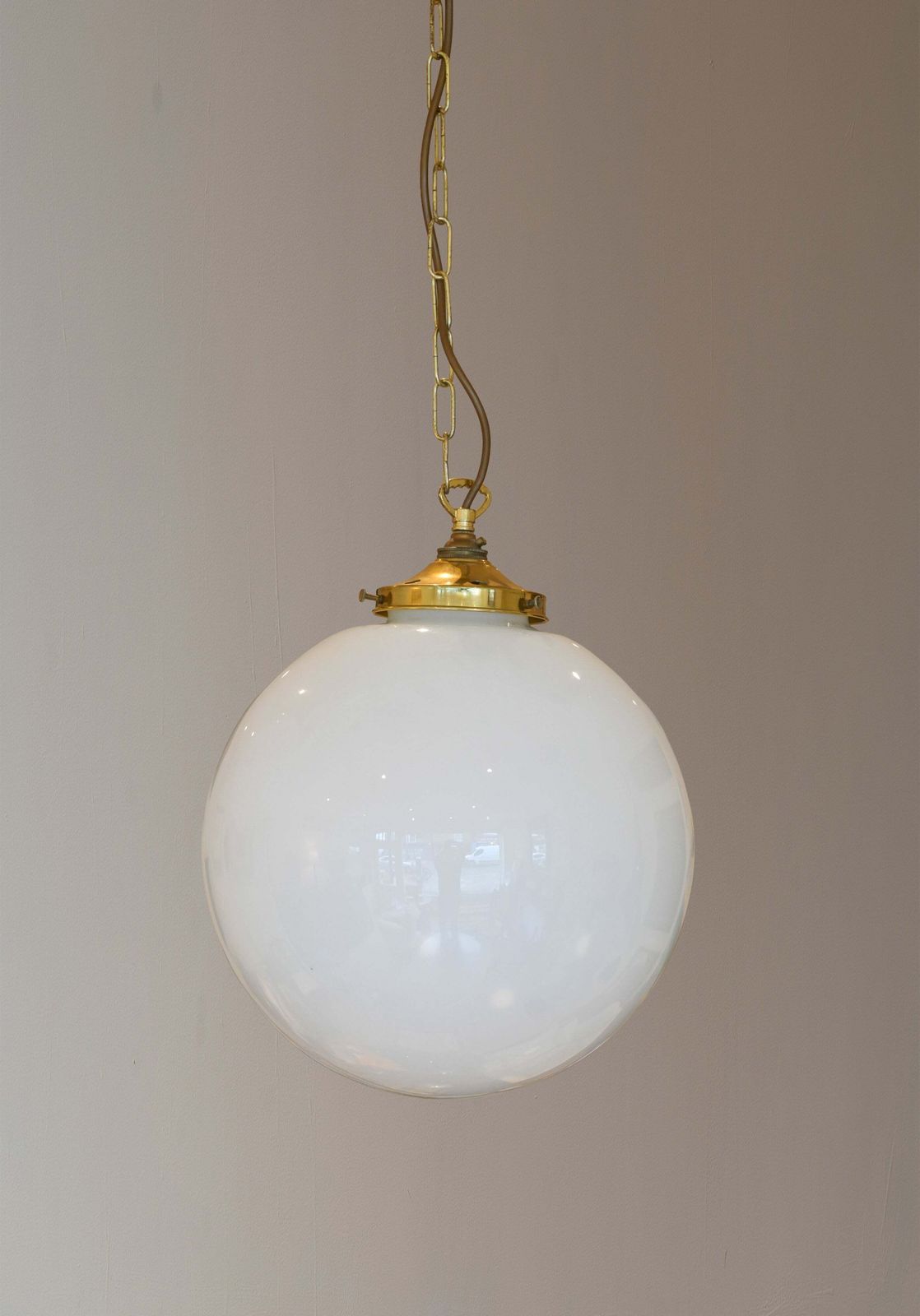 3 X Globe Graduating Size Opaline Pendant Lights photo furniture