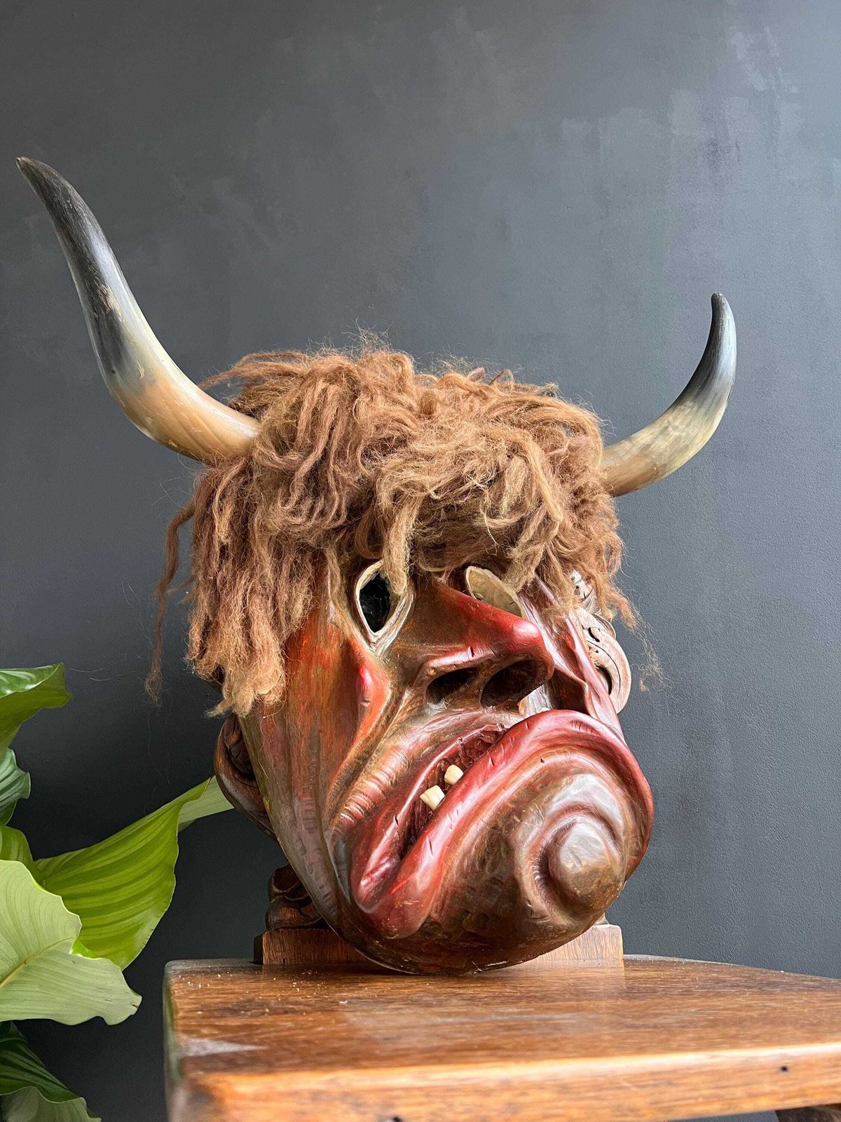 photo for sale Vintage Folk Art Wall Mask, Switzerland