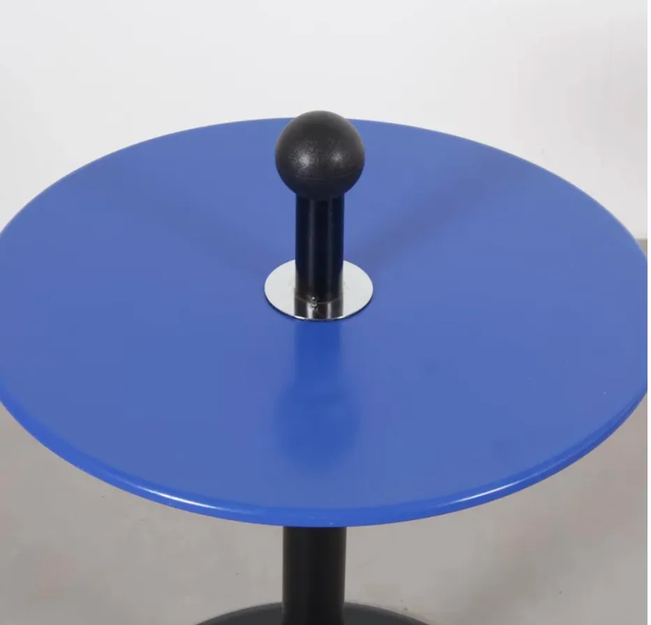 Very Rare Pair Of Blue Metal Side Tables Mod IV For Ikea, Sweden 1993 photo for sale