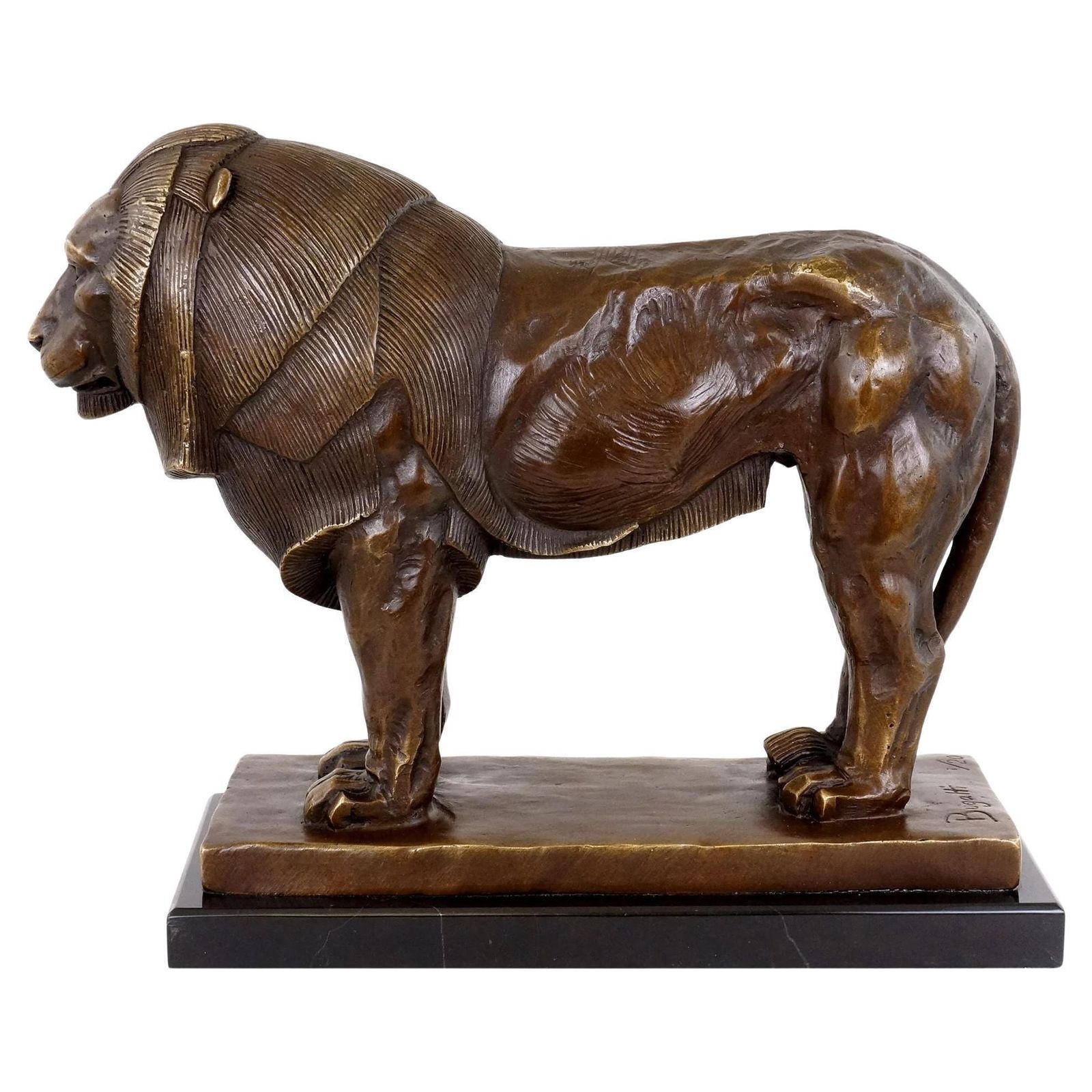 Bronze Lion Sculpture, Proud Lion, In The Style Of Rembrandt Bugatti