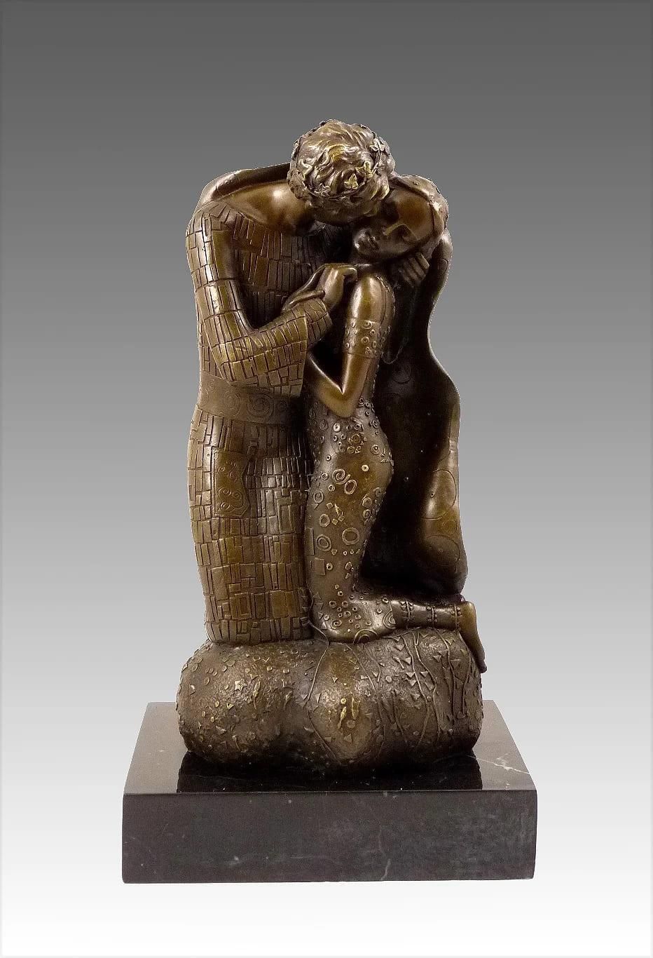 The Kiss   A Stunning Bronze Sculpture Inspired By Gustav Klimt photo Art