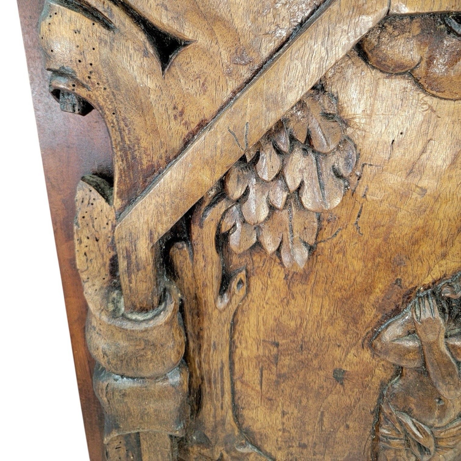 Huge 17th C French Baroque Carved Walnut Panel Baptism Of Christ Louis XIII Art photo vinterior