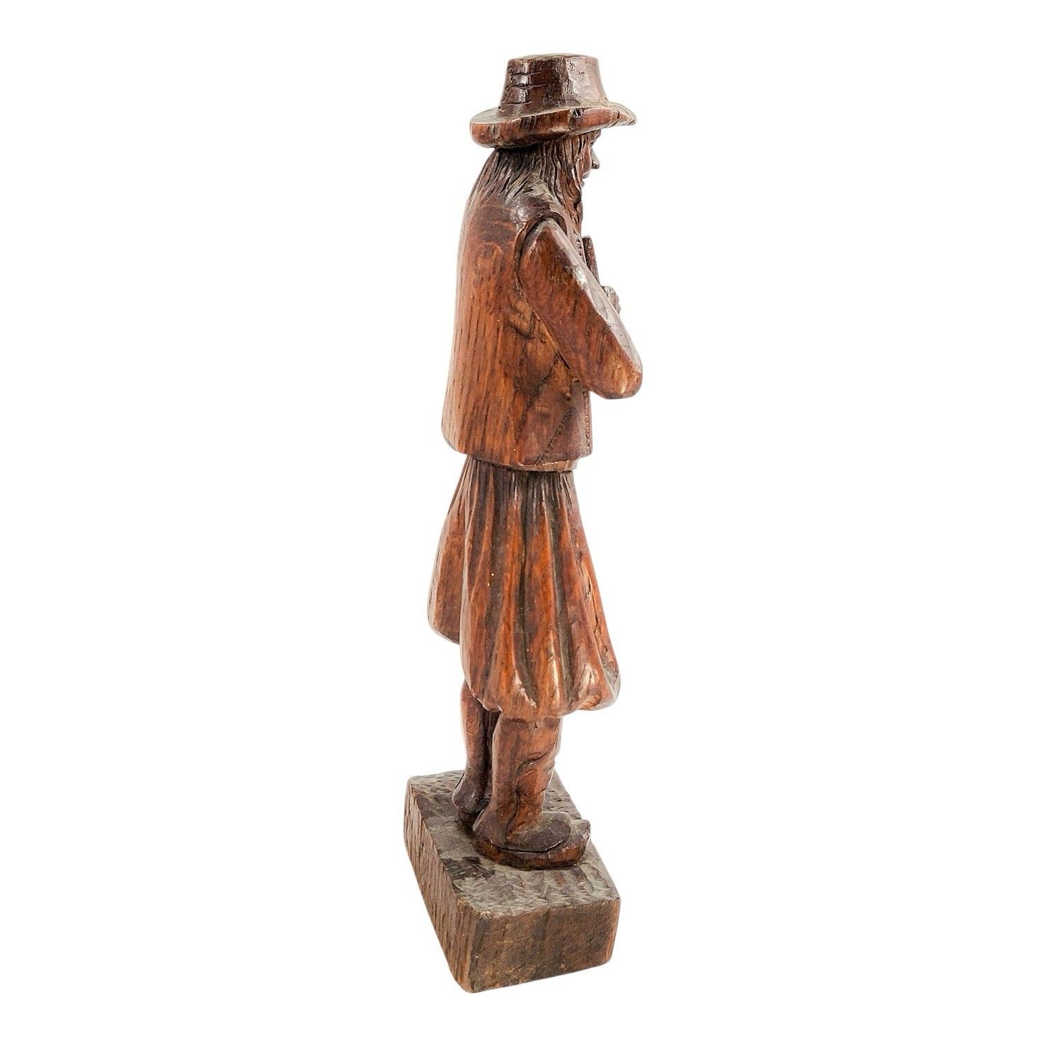 Antique 19th C. German Black Forest Carved Oak Pied Piper Of Hamelin Statue photo furniture