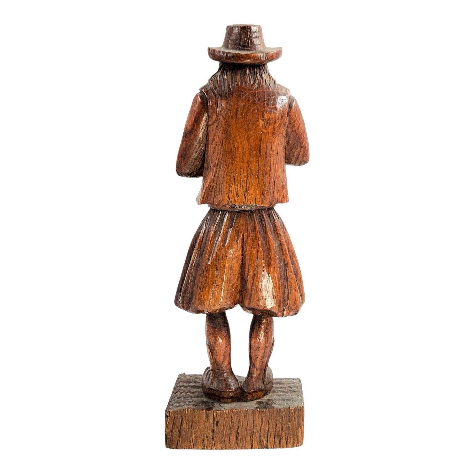 Antique 19th C. German Black Forest Carved Oak Pied Piper Of Hamelin Statue photo for sale